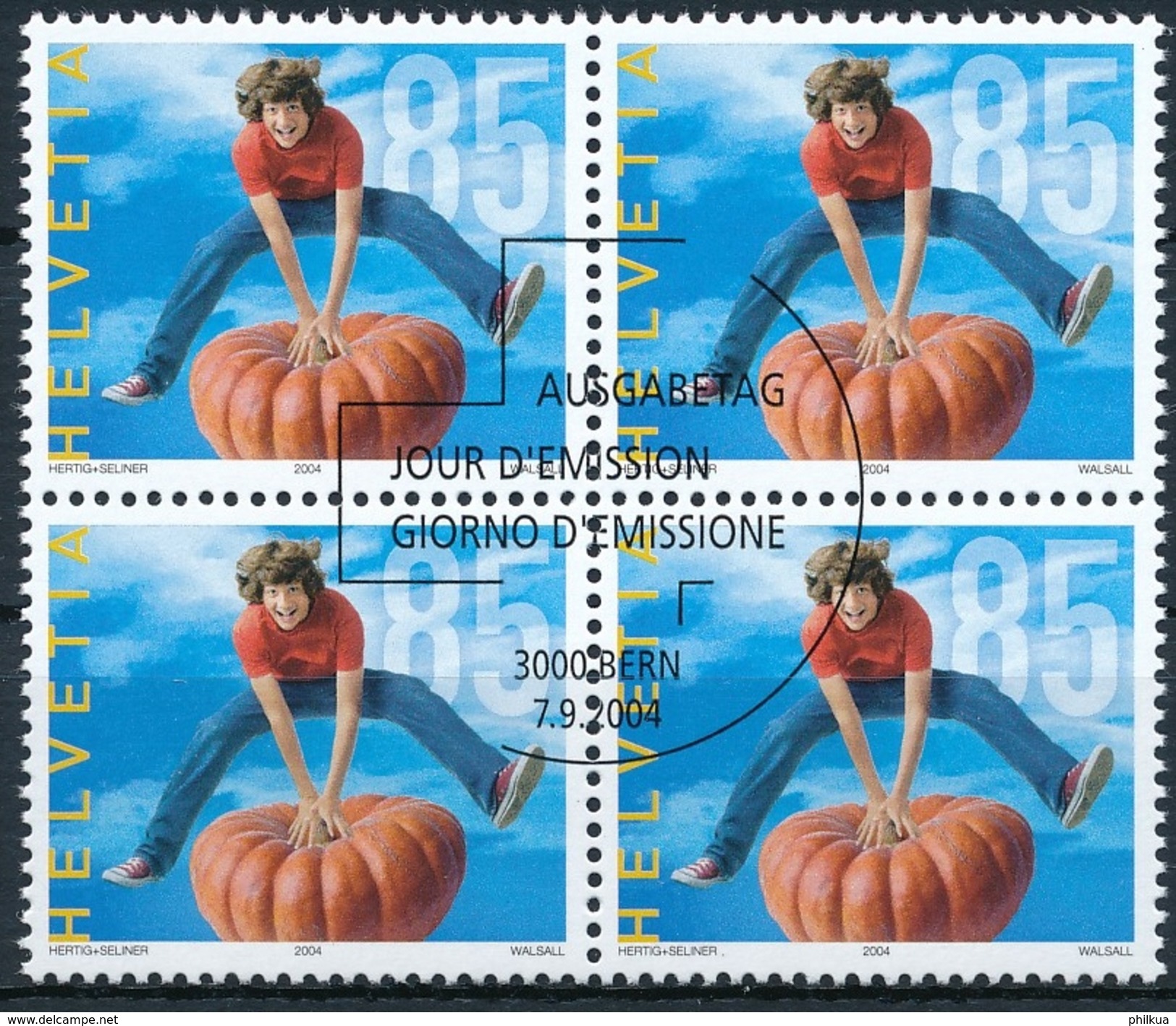 1136 Sondermarke Suisse Balance - Viererblockserie Mit Ersttagstempel - Used Stamps