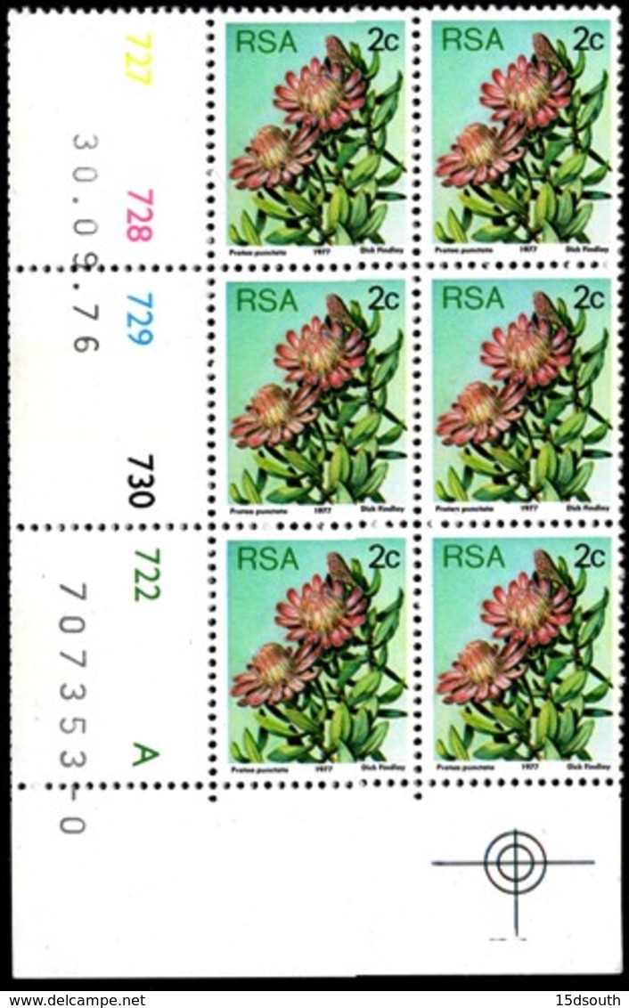 South Africa - 1977 Proteas 2c Control Block Pane A (**) (1976.09.30) - Blocs-feuillets