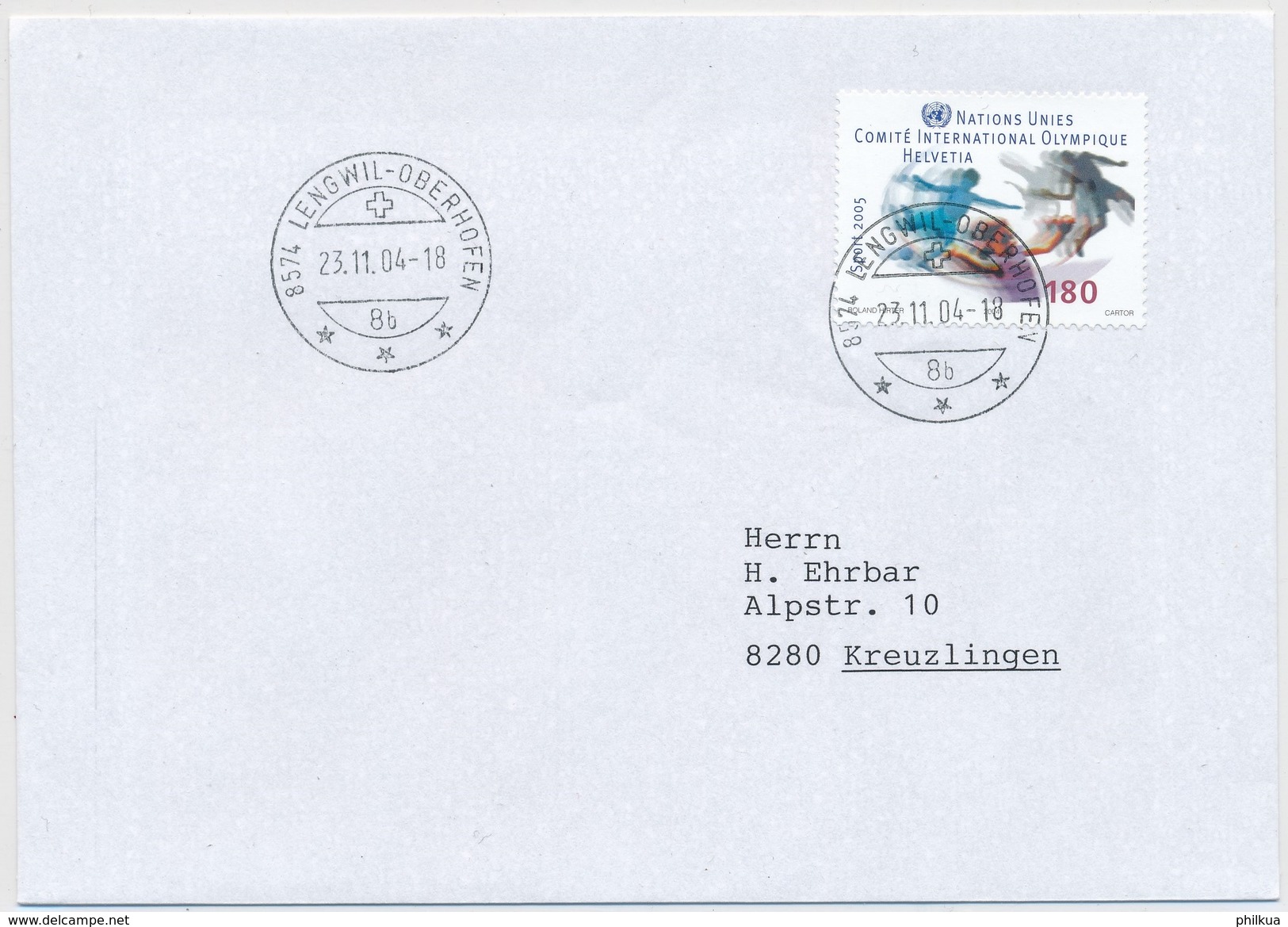 1140 Internationales Jahr Des Sports Und Der Sporterziehung - Gelaufenes FDC Ab LENGWIL OBERHOFEN Katon Thurgau - Covers & Documents