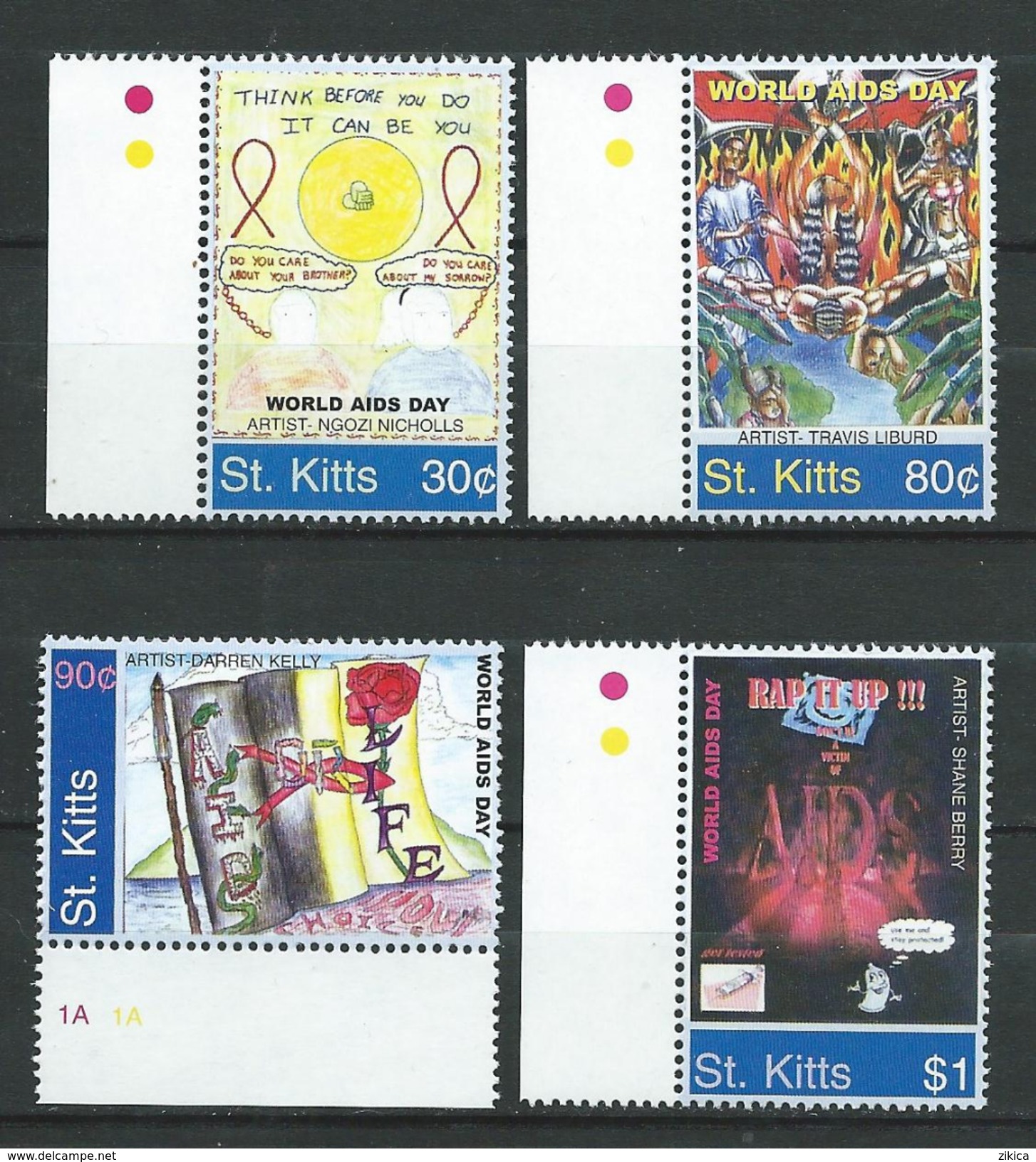 ST. KITTS 2004 World AIDS Day.MNH. - St.Kitts-et-Nevis ( 1983-...)