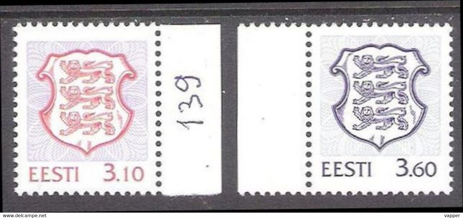 Estonia 1998 MNH 2 Stamps   Mi 314, 315 Coat Of Arms - Estland