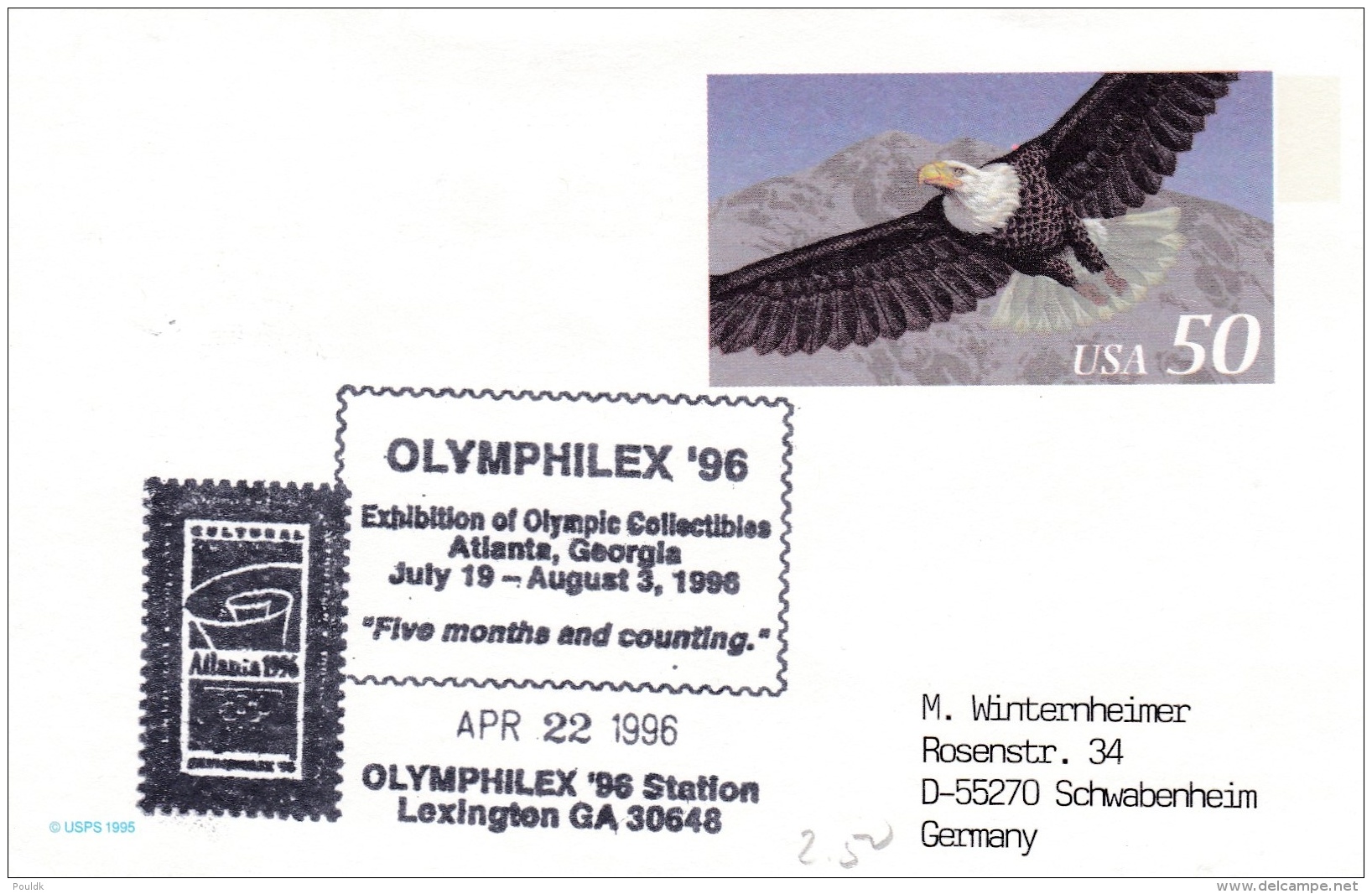 USA Postal Stationary 1996 Atlanta Exhibition Of Olympic Collectibles (G69-7A) - Sommer 1996: Atlanta