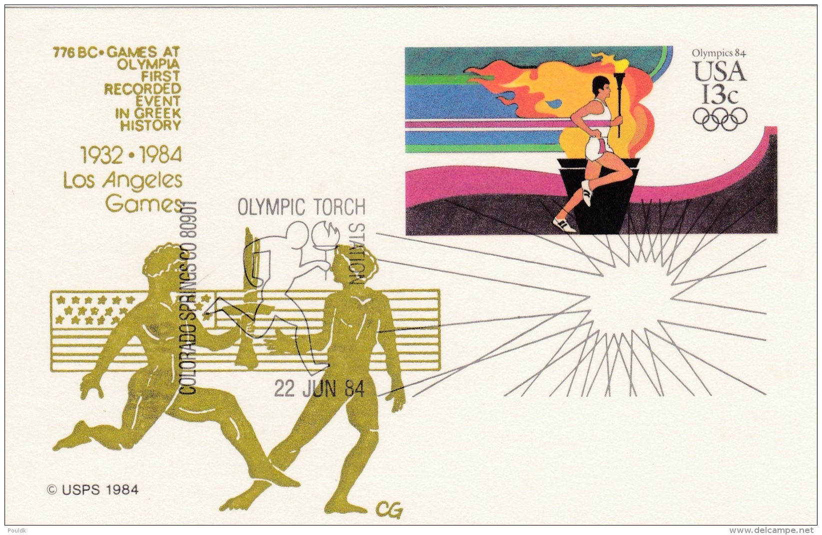 USA Postal Stationary 1984 XXIII Olympic Station Torch Station  Colorado    (G69-7A) - Sommer 1984: Los Angeles