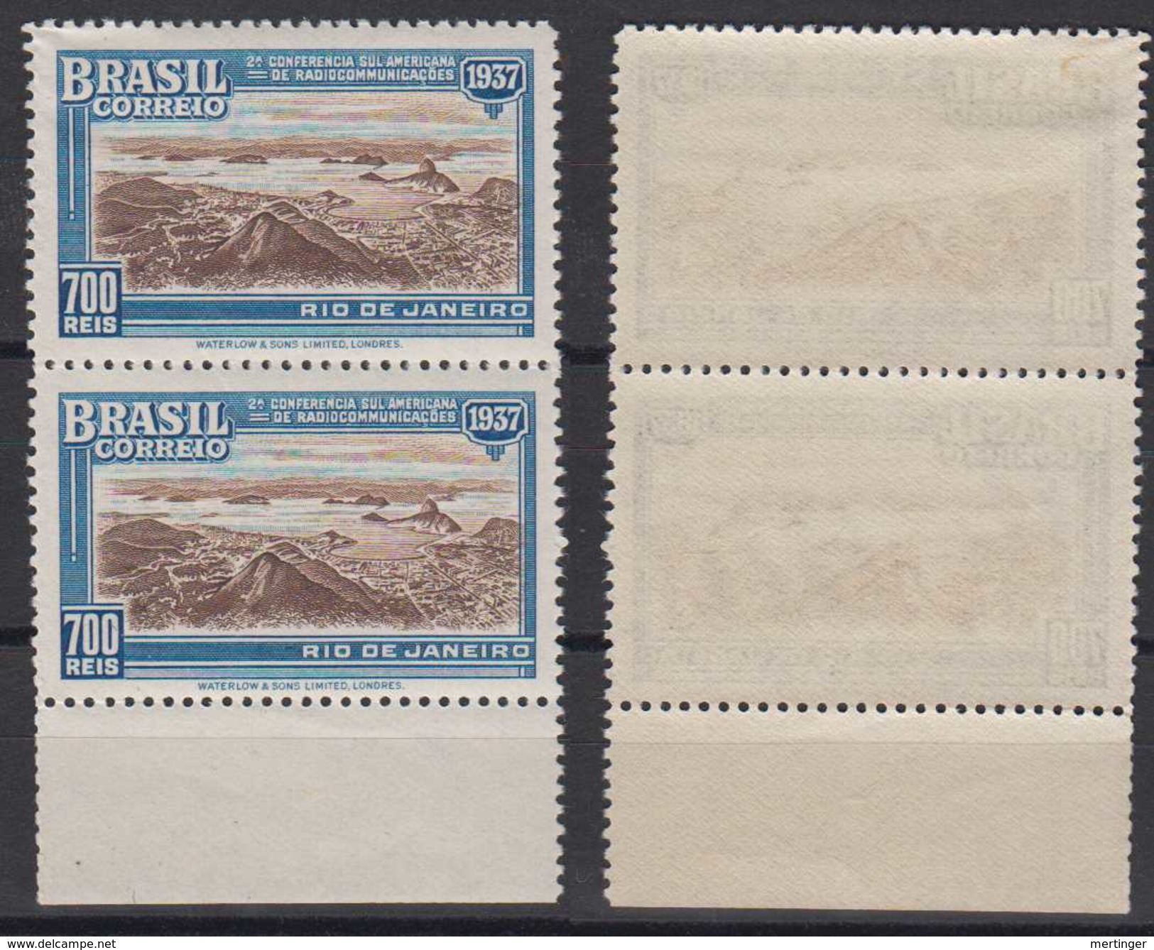 Brazil Brasil Mi# 468 ** MNH Pair Radio 1937 - Unused Stamps