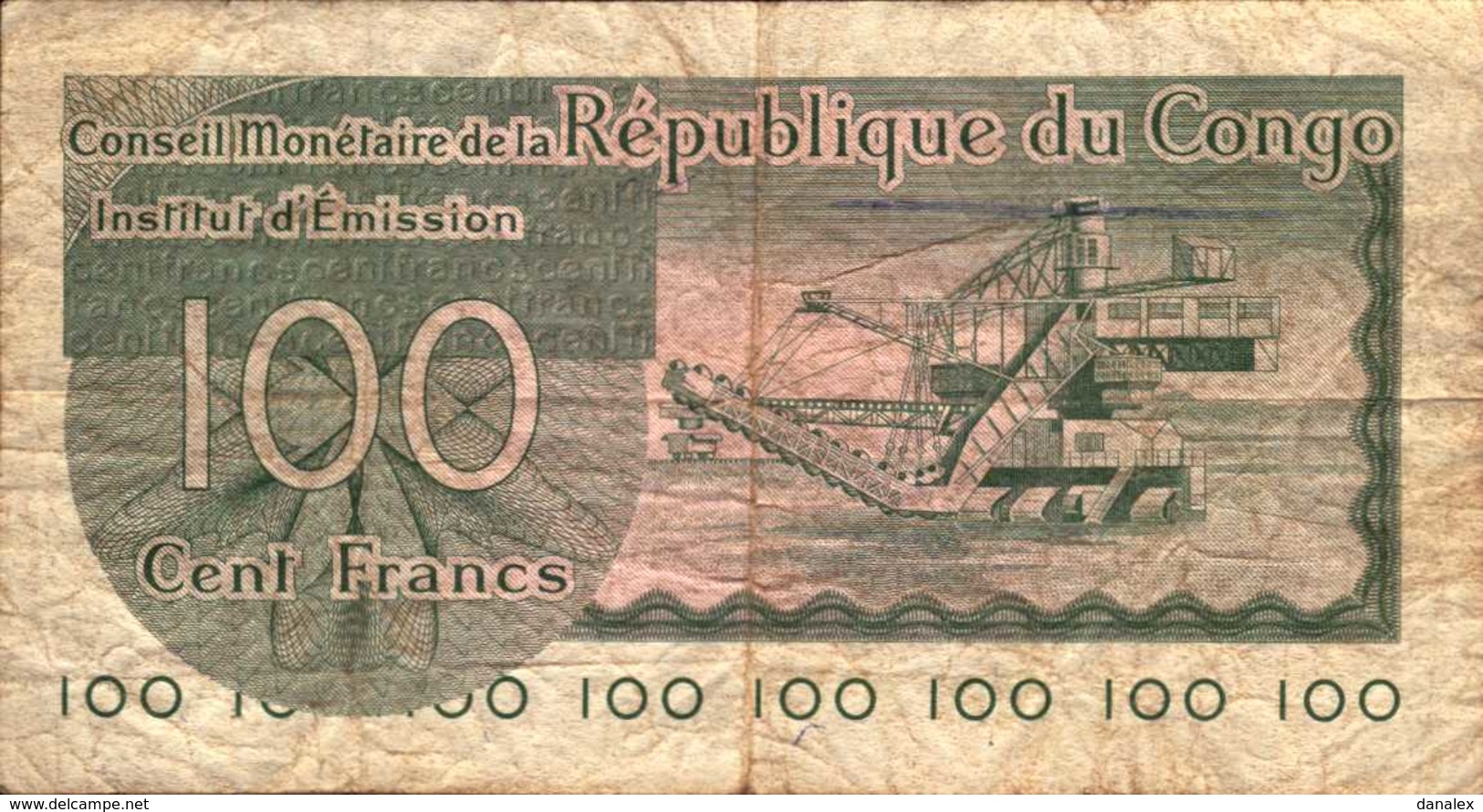 CONGO REPUBLIQUE  100 FRANCS Du 5-6-1963  Pick 1a  RARE - République Démocratique Du Congo & Zaïre