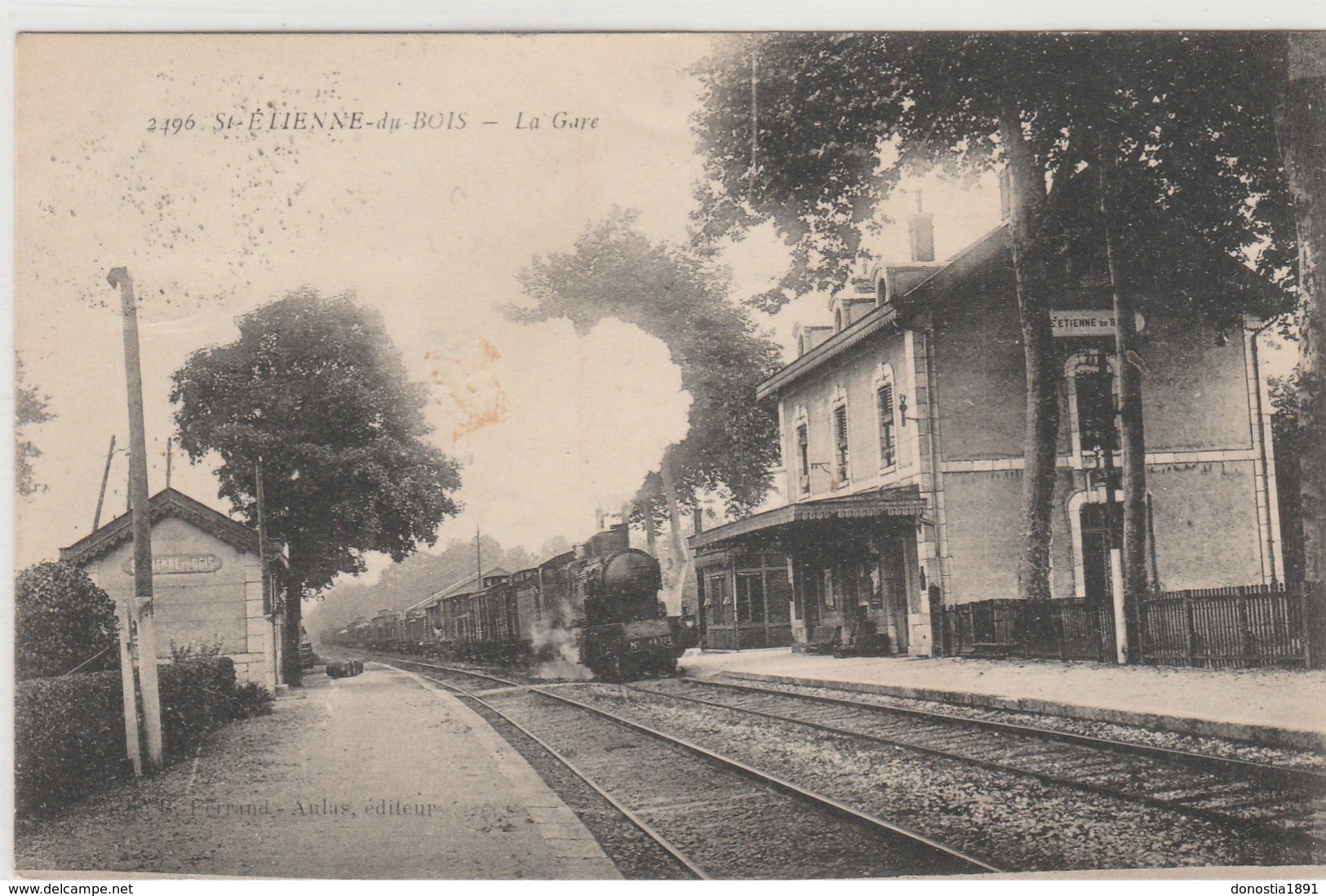 01 (Ain) St  Etienne Du Bois  -  La Gare  ,  Train  -  Timbrée 1924 ( Timbre J O 1924 De Paris) - Non Classés