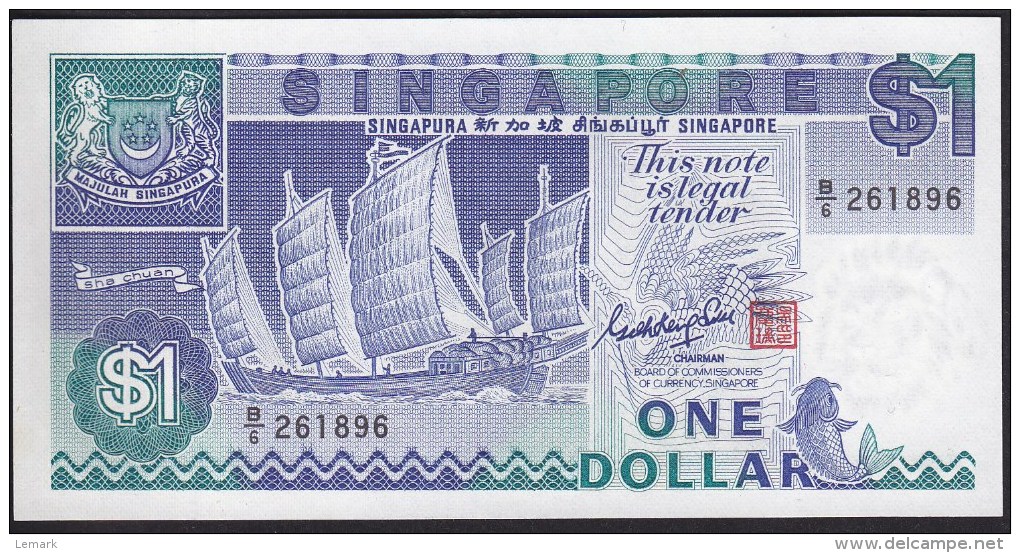 Singapore 1 Dollar 1987 P18a  UNC - Singapour
