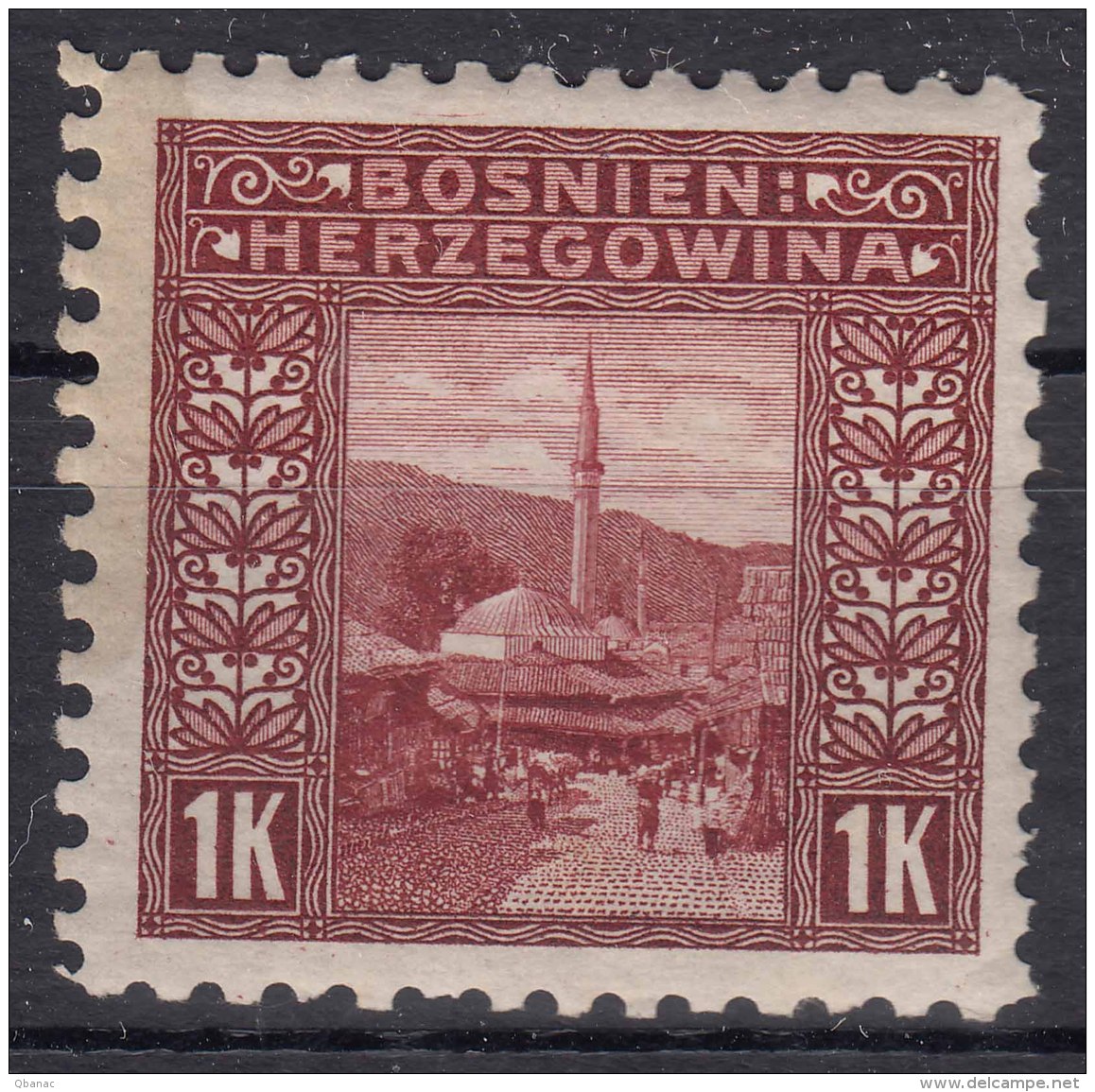 Austria Occupation Of Bosnia 1906 Mi#42 Rare  Perforation 9 1/4 Mint Hinged - Ungebraucht