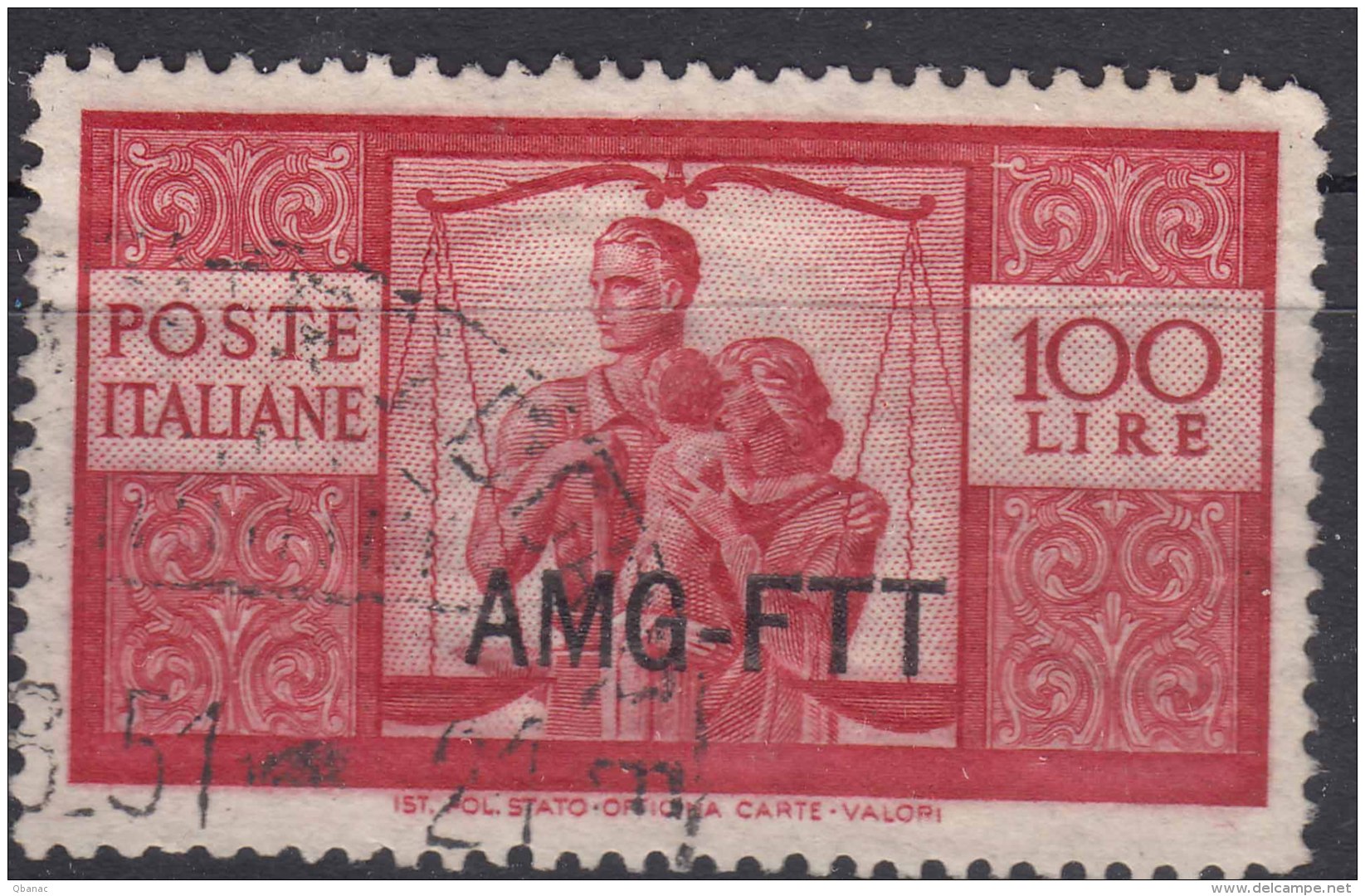 Italy Trieste Zone A AMG-FTT 1949 Sassone#67 Used - Afgestempeld