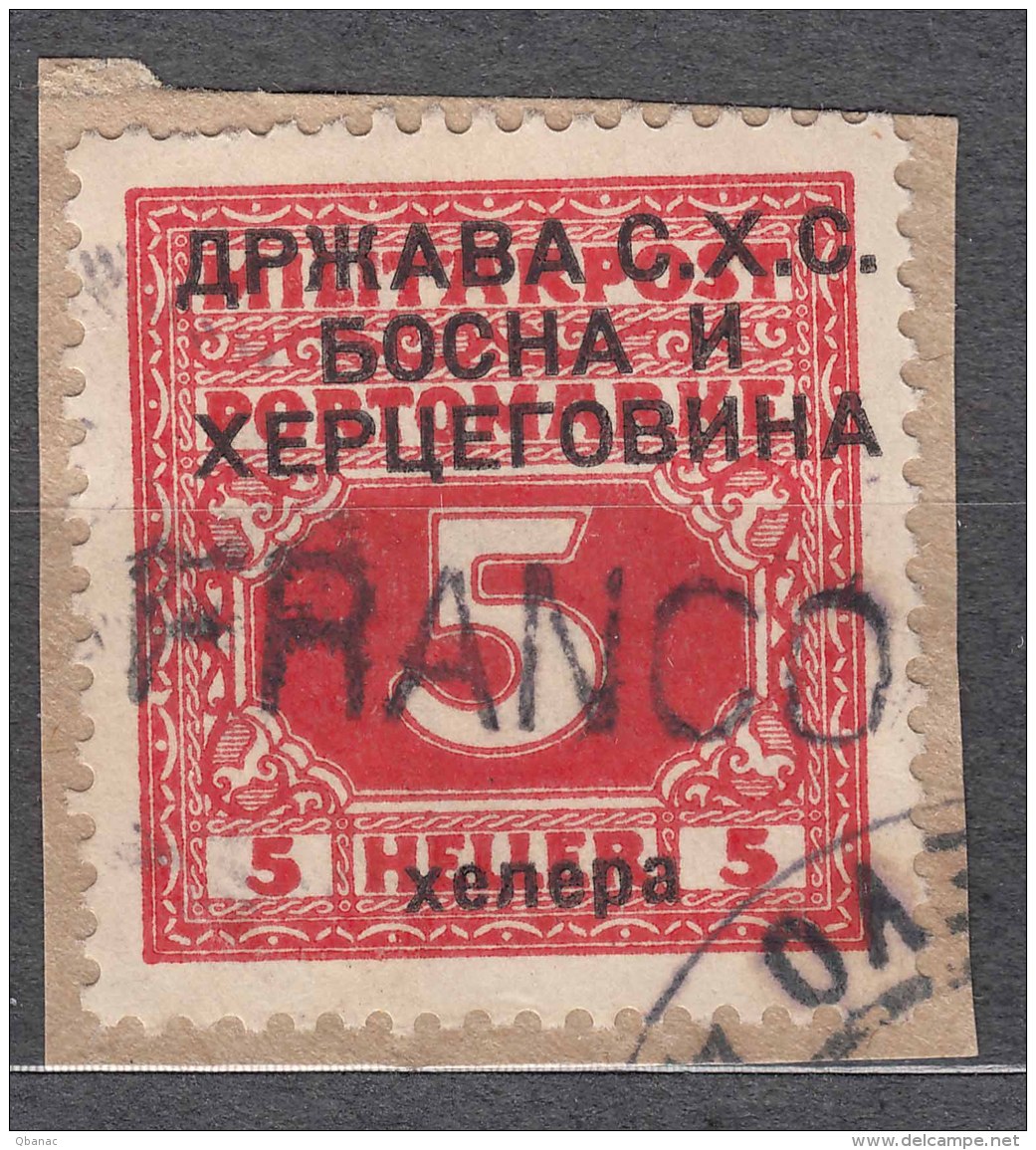 Yugoslavia, Kingdom SHS, Issues For Bosnia 1918 Porto Stamp With "Franco" Overprint - Gebruikt