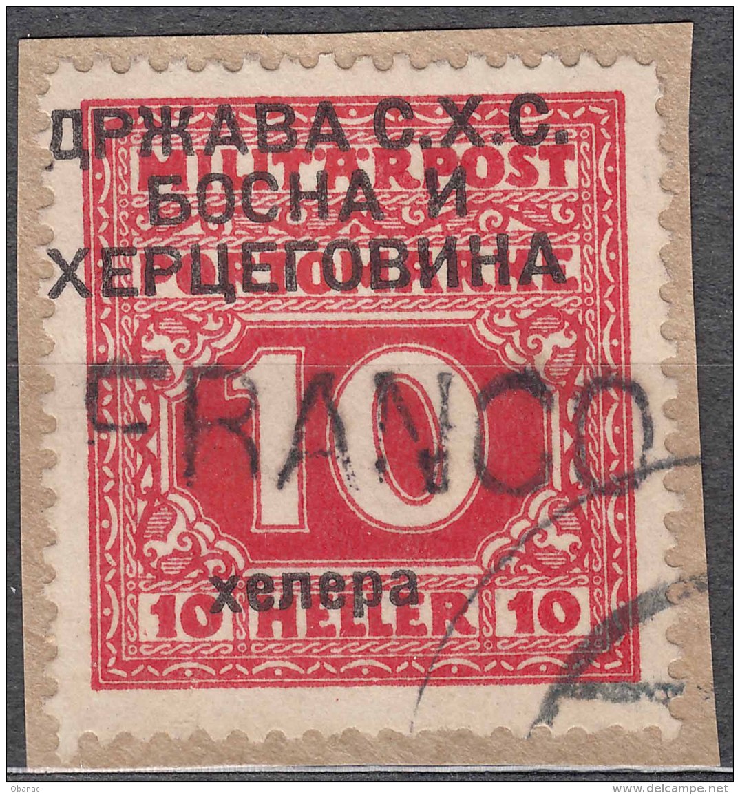 Yugoslavia, Kingdom SHS, Issues For Bosnia 1918 Porto Stamp With "Franco" Overprint - Gebruikt