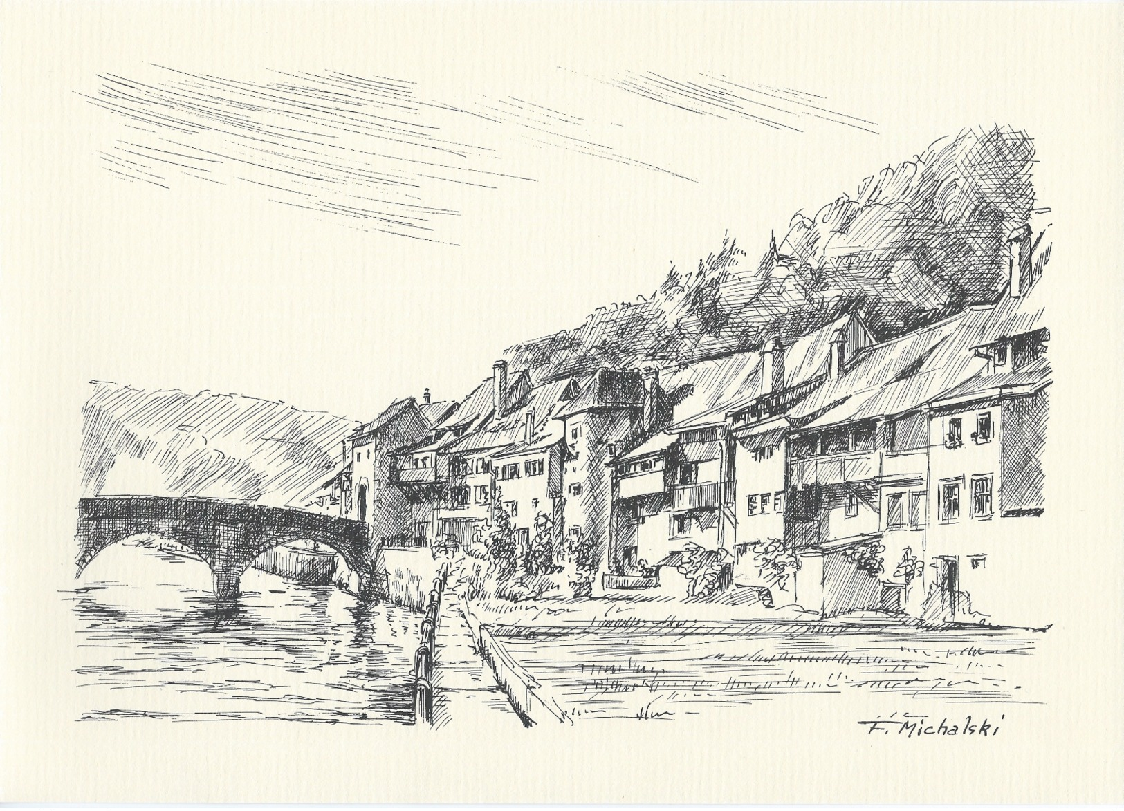 SAINT-URSANNE DOUBS-Canton:Jura,District:Porrentruy,Commune:Clos Du Doubs-12 Reproductions Dessins De François Michalski - Collections