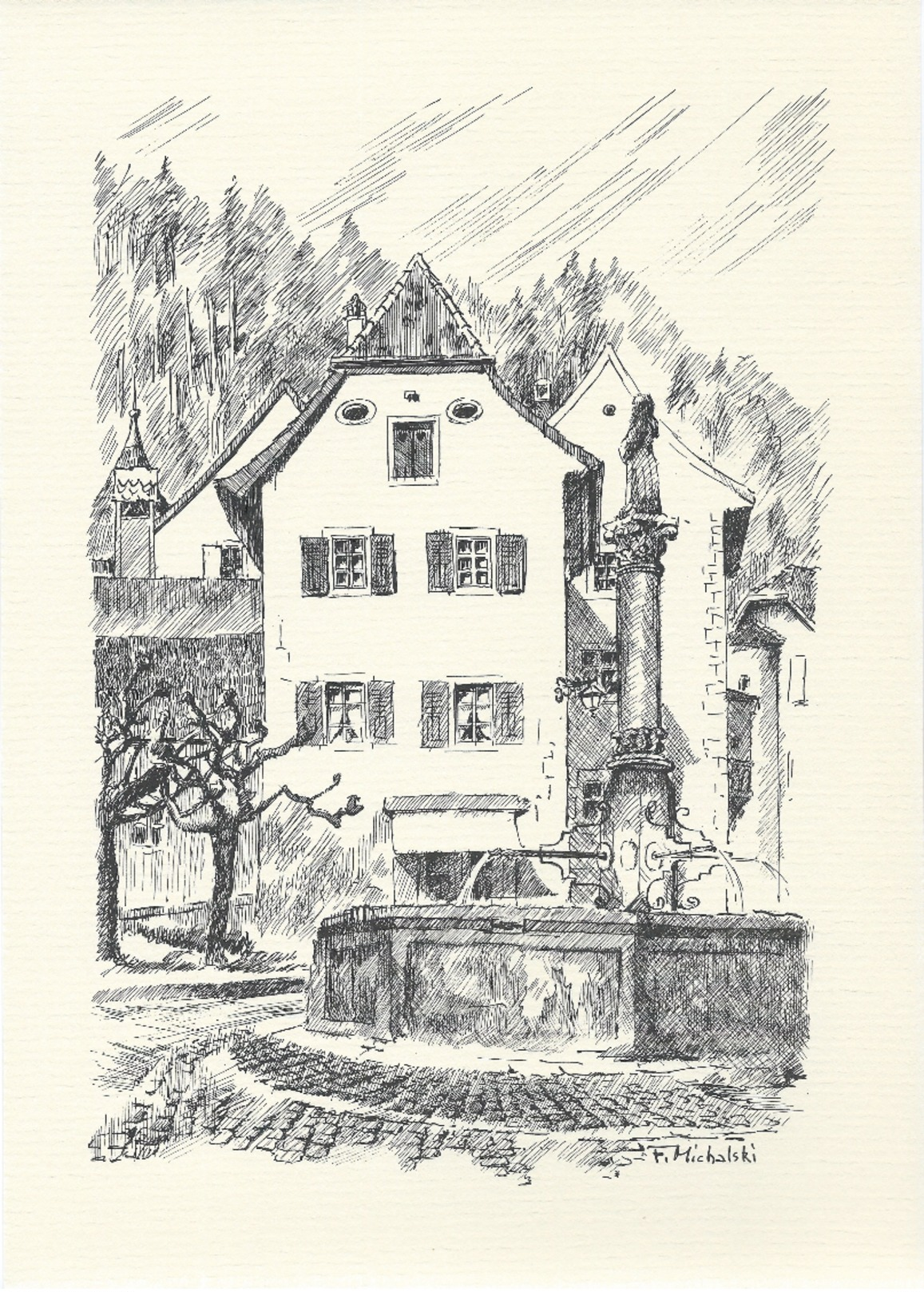 SAINT-URSANNE DOUBS-Canton:Jura,District:Porrentruy,Commune:Clos du Doubs-12 reproductions dessins de François Michalski