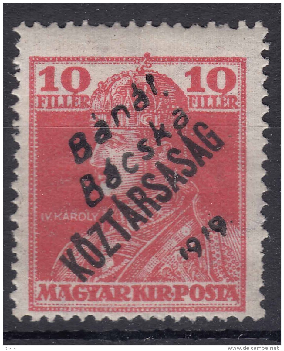 Hungary Banat Bacska 1919 Unadopted Stamp - Banat-Bacska