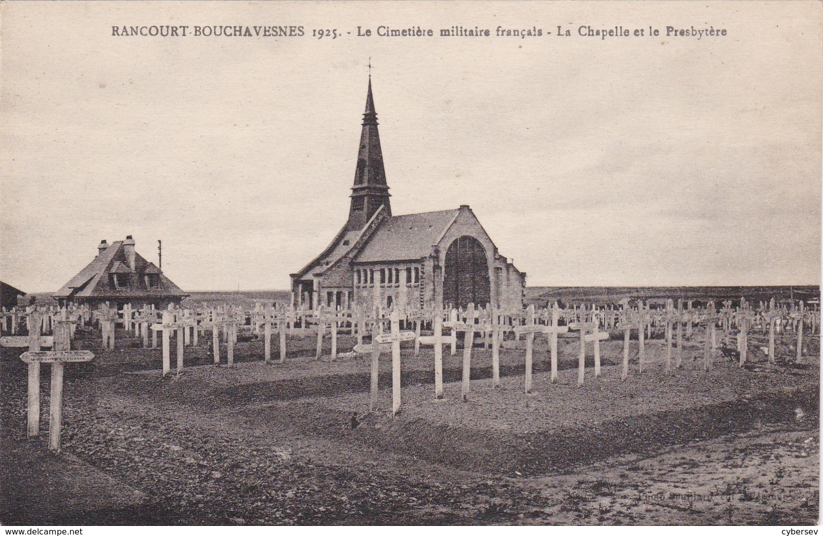 RANCOURT-BOUCHAVESNES 1925 - Le Cimetière Militaire Français - La Chapelle Et Le Presbytère - Autres & Non Classés