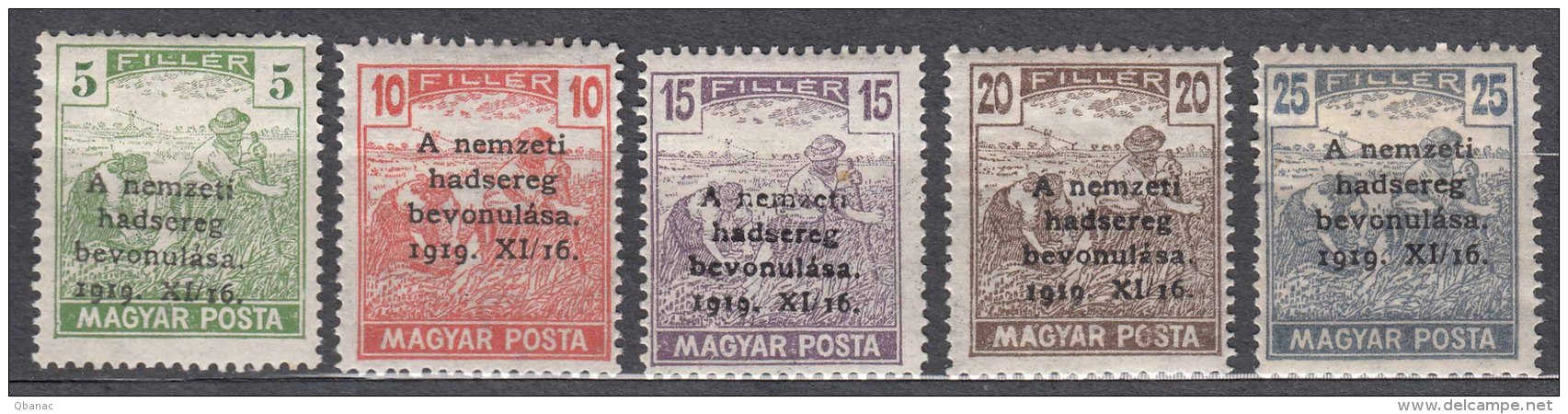 Hungary 1919 Mi#286-290 Mint Hinged - Unused Stamps