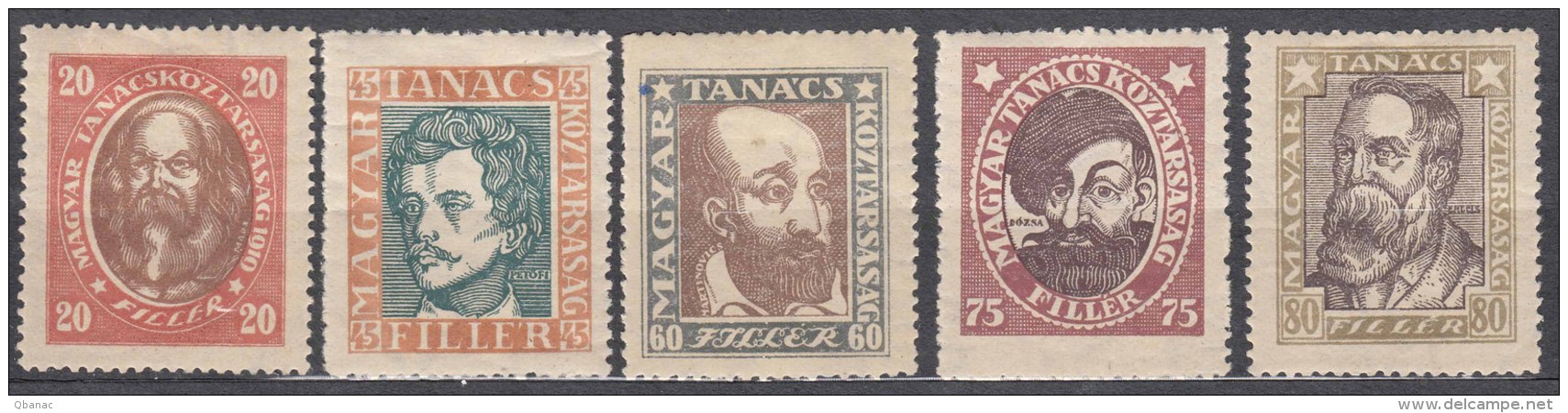 Hungary 1919 Mi#261-265 Need To Be Checked For Types, Mint Hinged - Unused Stamps