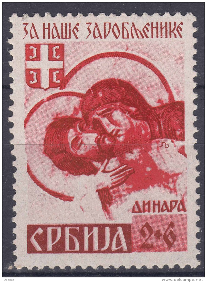 Germany Occupation Of Serbia - Serbien 1941 Mi#56 AII Stamp With Author Sign Type III, Mint Never Hinged - Occupazione 1938 – 45