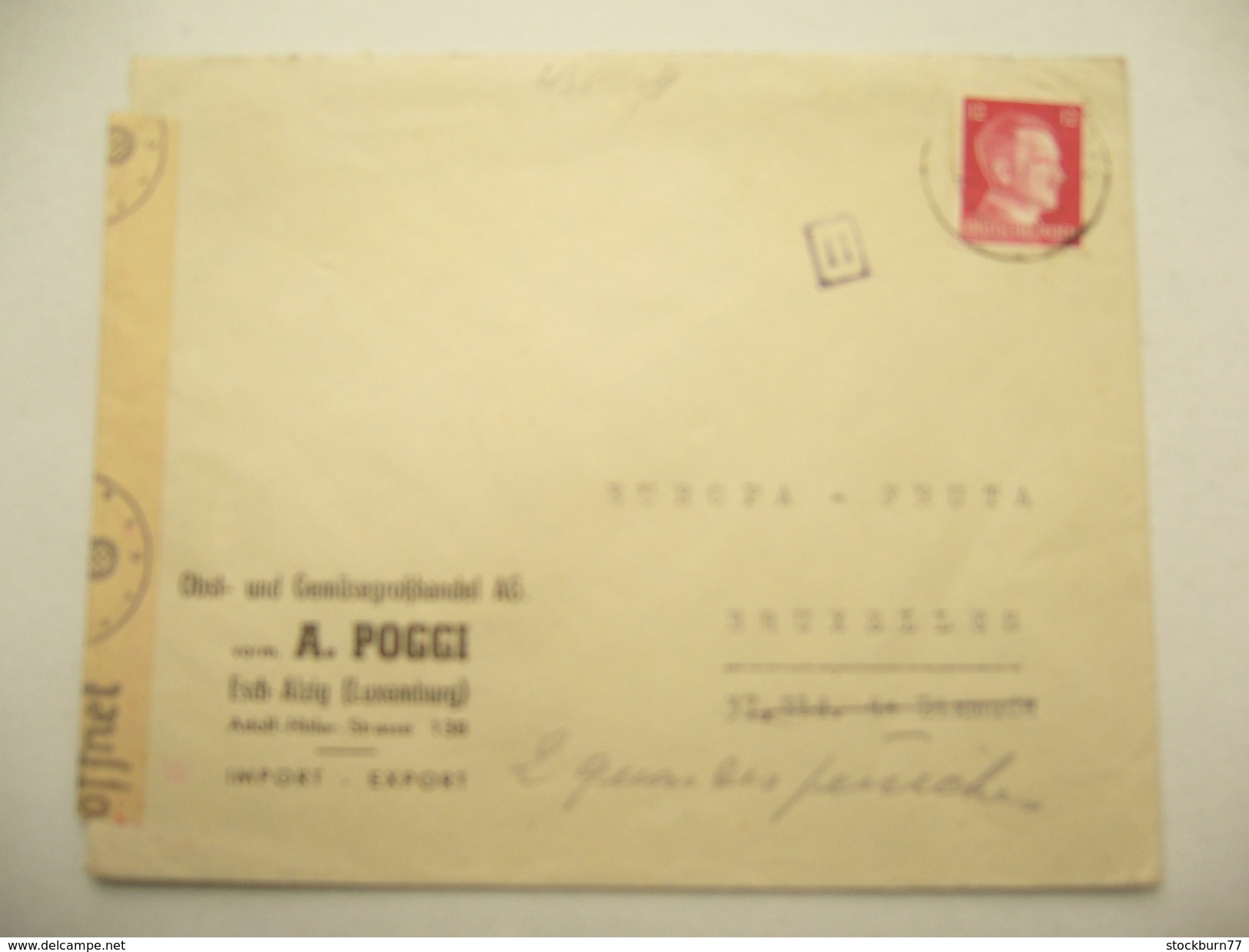 1942 , Esch Alzig ,  Lettre Commerzial Avec Censure - 1940-1944 Duitse Bezetting