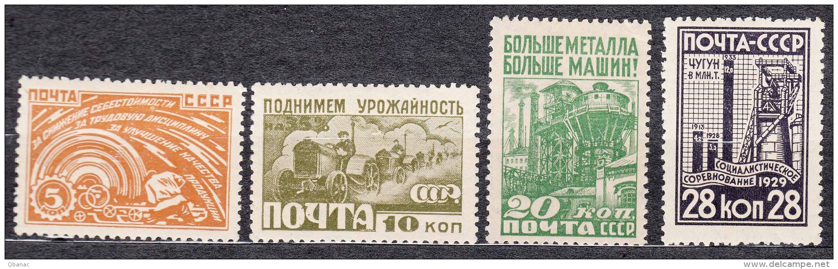 Russia USSR 1929 Mi#379-382 Mint Never Hinged - Unused Stamps