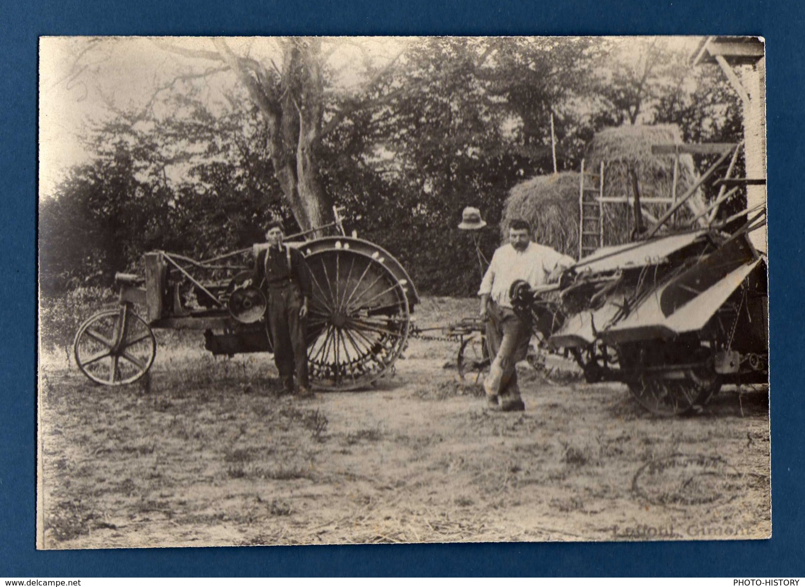 Large Photo 14 X 20cm Antique Tractor And Agricultural Machine. Country Processors, Farmers..  Gimont - Ancianas (antes De 1900)