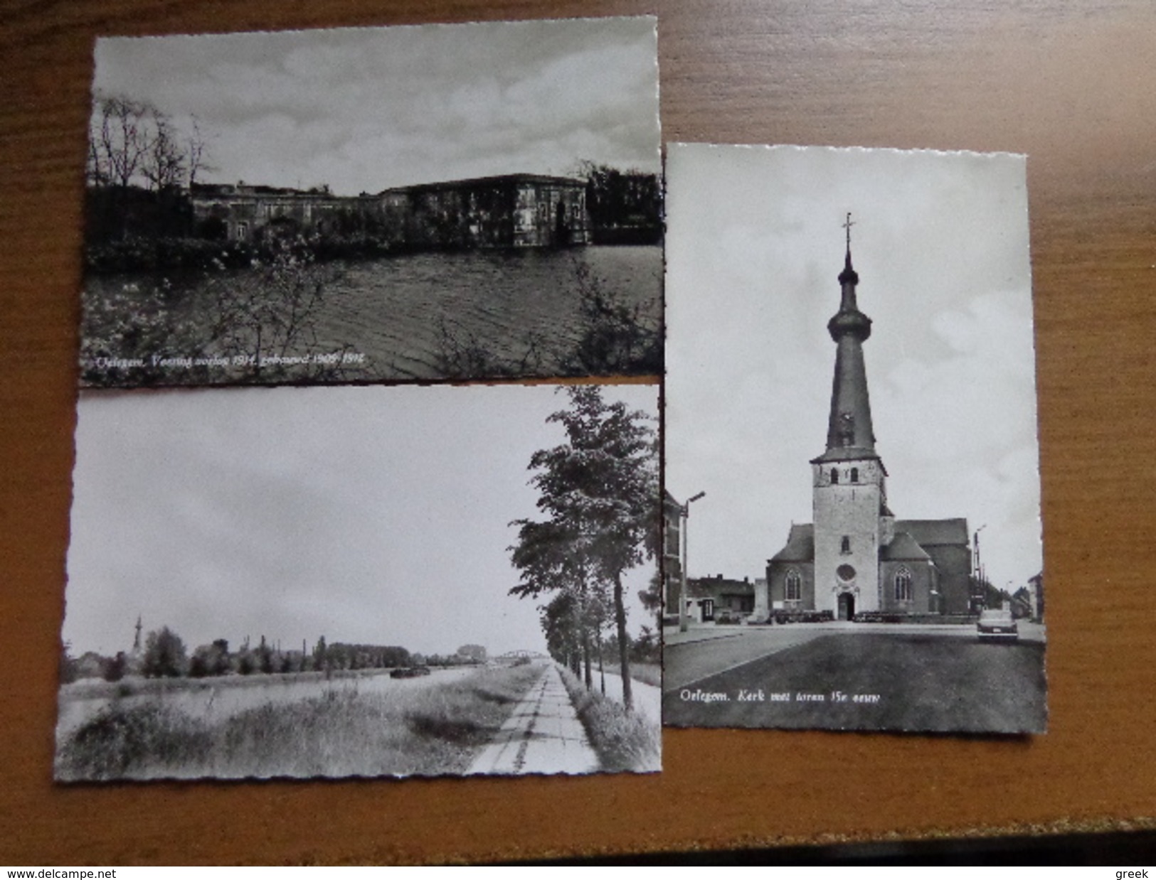 3 Kaarten Van Oelegem: Zicht Op Albertkanaal + Vesting Oorlog 1914 + Kerk Met Toren 15e Eeuw --> Onbeschreven - Ranst