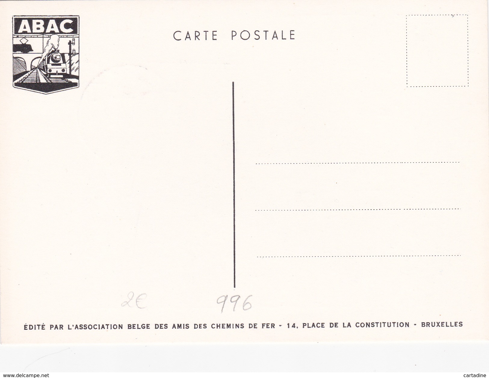 Carte Sur Le Thème Des Trains - N°5 - 1925 - LOCO Type 9  - Etat Belge Et Pullman Paris-Ostende - Obl. Timbre 996 - Treinen