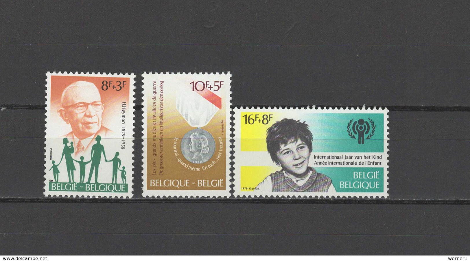 Belgium 1979 IYC International Year Of The Child, War Disabled, Henri Heymann Set Of 3 MNH - Sonstige & Ohne Zuordnung