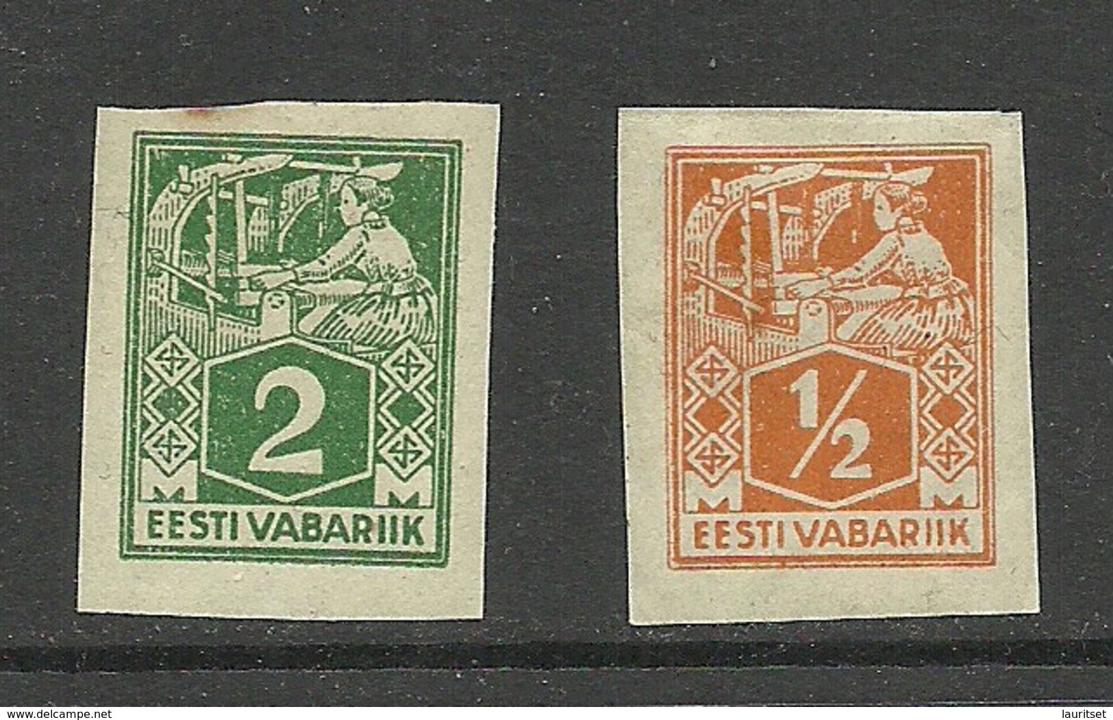 Estland Estonia 1922/23 Michel 32 & 34 B * - Estland