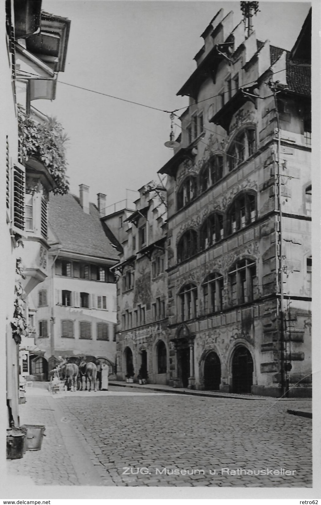 MUSEUM UND RATHAUSKELLER &rarr; Pferdegespann Vor Dem Rathauskeller, Va.1950 - Otros & Sin Clasificación