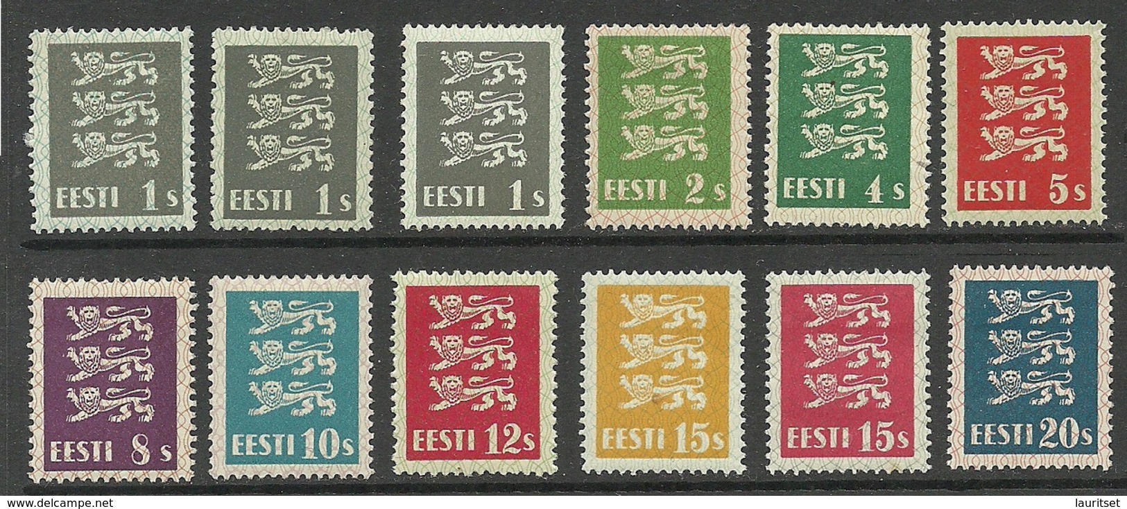 Estland Estonia 1928-1940 Coat Of Arms THICK PAPER Type * - Estland