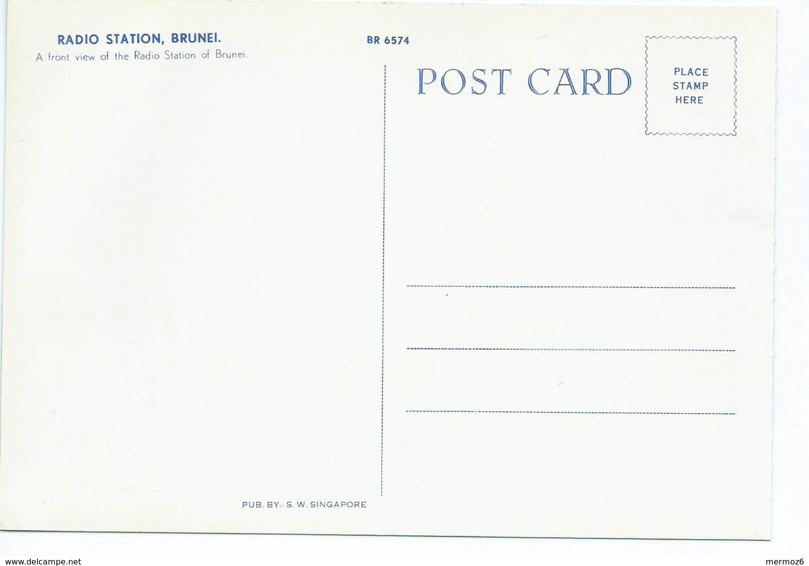 Radio Station Brunei Sw Singapore Postcard Issue D&rsquo;un Carnet - Brunei