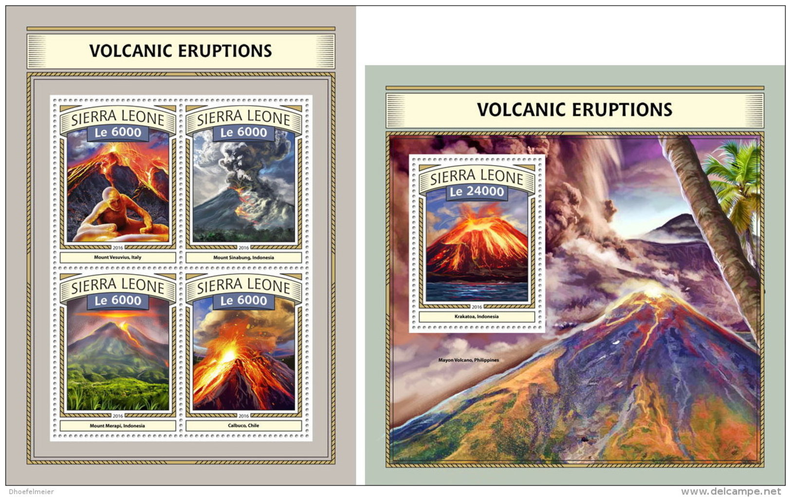 SIERRA LEONE 2016 ** Volcanic Eruption Vulkanausbrüche L'éruption Volcanique M/S+S/S - OFFICIAL ISSUE - A1702 - Vulkane