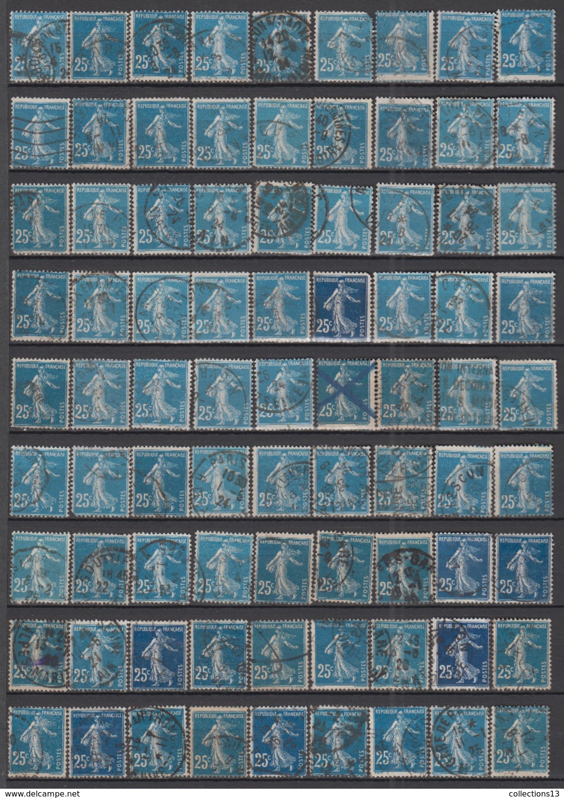 FRANCE - lot de 4000 timbres (type semeuse camée) depart a 1 ct le timbre