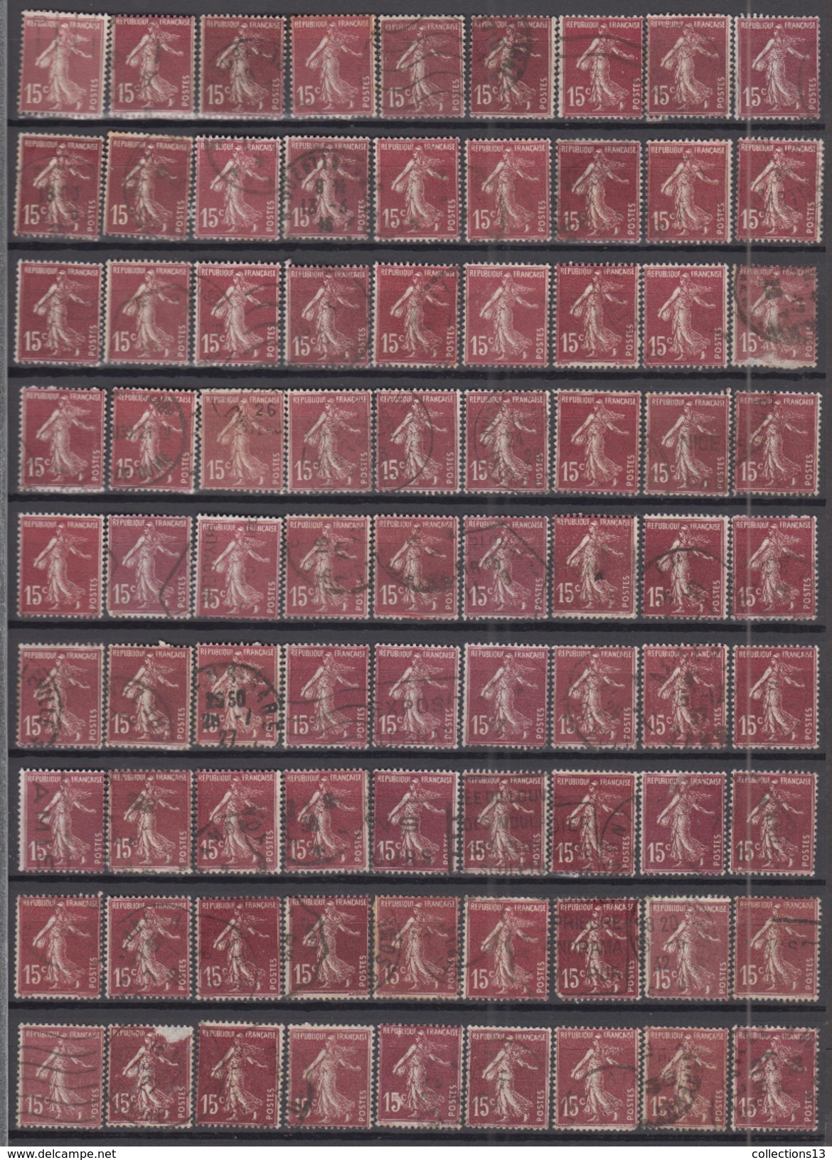 FRANCE - lot de 4000 timbres (type semeuse camée) depart a 1 ct le timbre
