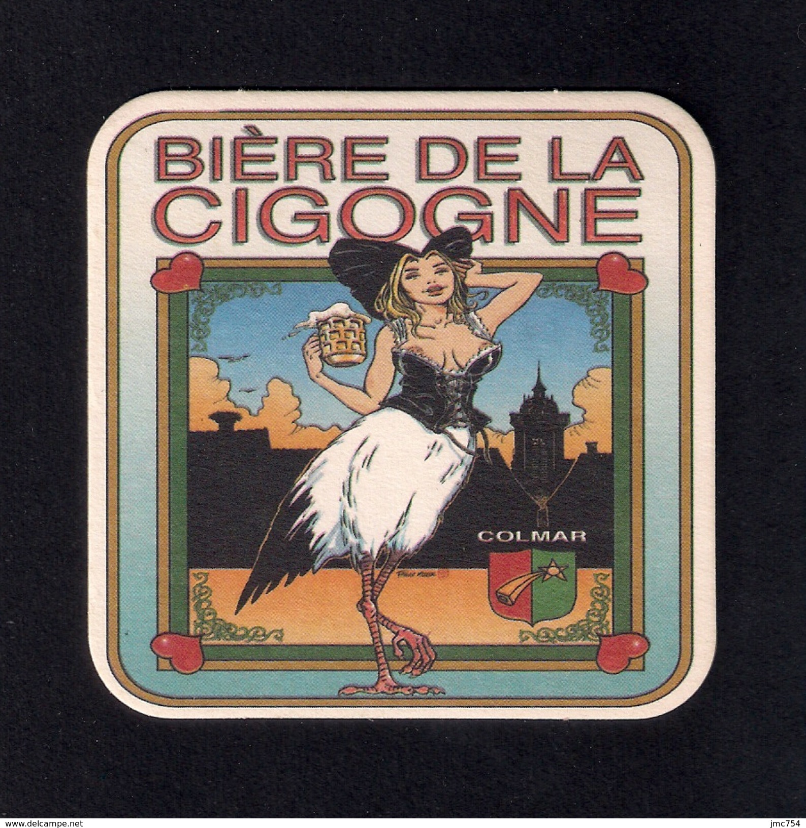 Sous-bock.  Beer Mat.  Bière De La Cigogne.  Colmar. - Beer Mats