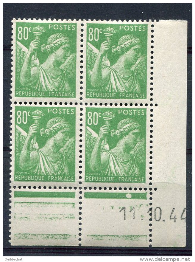 1697 - FRANCE  N°649  80c Vert   Type  Iris  Du 11.10.44       SUPERBE - 1940-1949