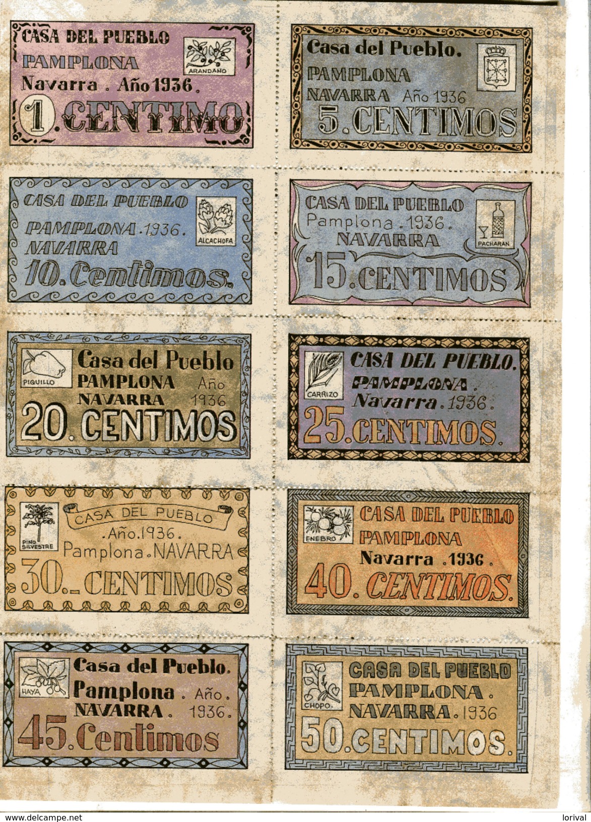 PLANCHE DE BILLETS SUR UNE AFFICE 16 EUROS -  Monedas De Necesidad