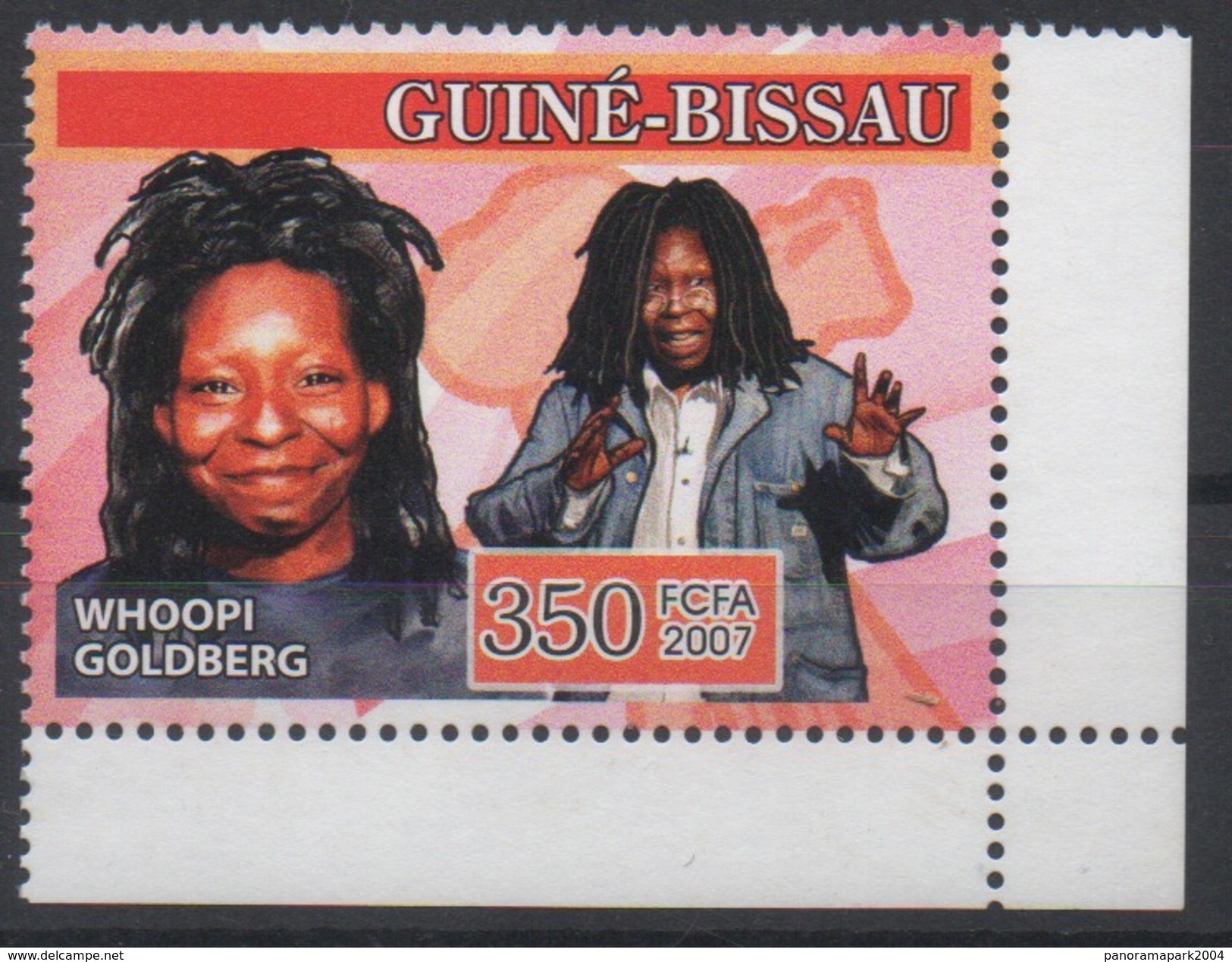 Guiné-Bissau Guinea Guinée Bissau 2007 Mi. 3461 Whoopi Goldberg Actor Schauspielerin Actrice Cinema Hollywood - Attori