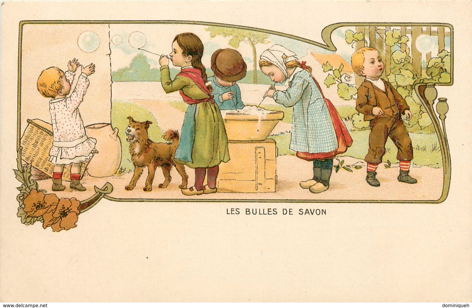 Jeux D'enfants Les Bulles De Savon Carte Publicitaire Grands Magasins D'Habillements - 1900-1949