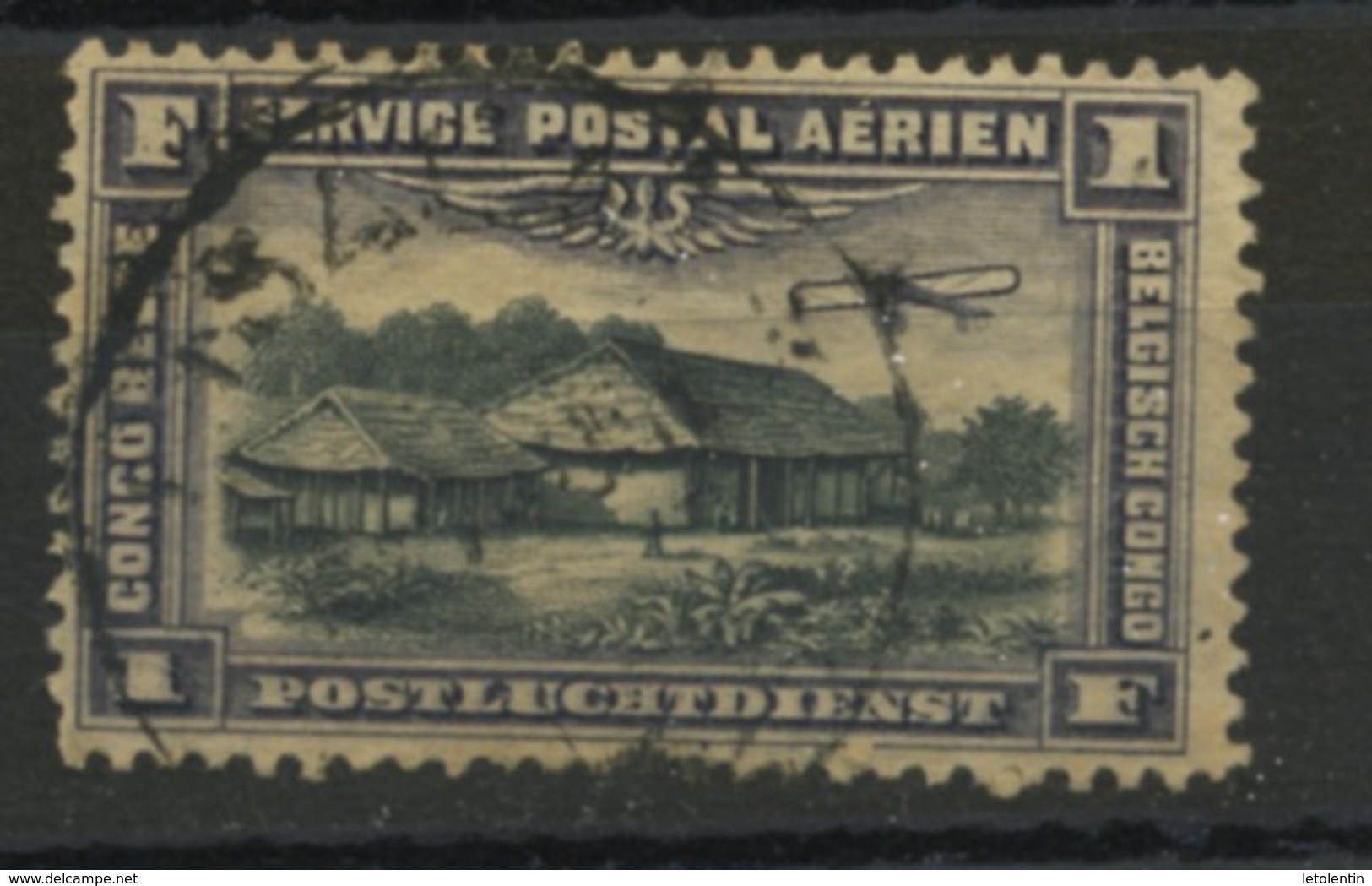 CONGO BELGE : POSTE AERIENNE -  N° Yvert 2 Obli. - Used Stamps