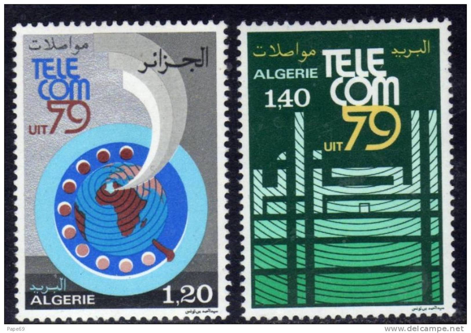 Algérie N ° 701 / 02 XX "Télécom 79" Exposition Internationale à  Genève La Paire Sans Charnière TB - Algerije (1962-...)