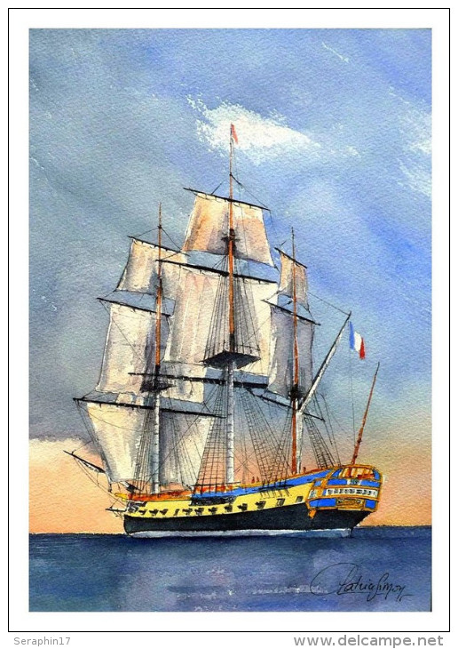 CP Inédite - Carte-Postale De Navire Marine  - Frégate - L´HERMIONE - Guerre