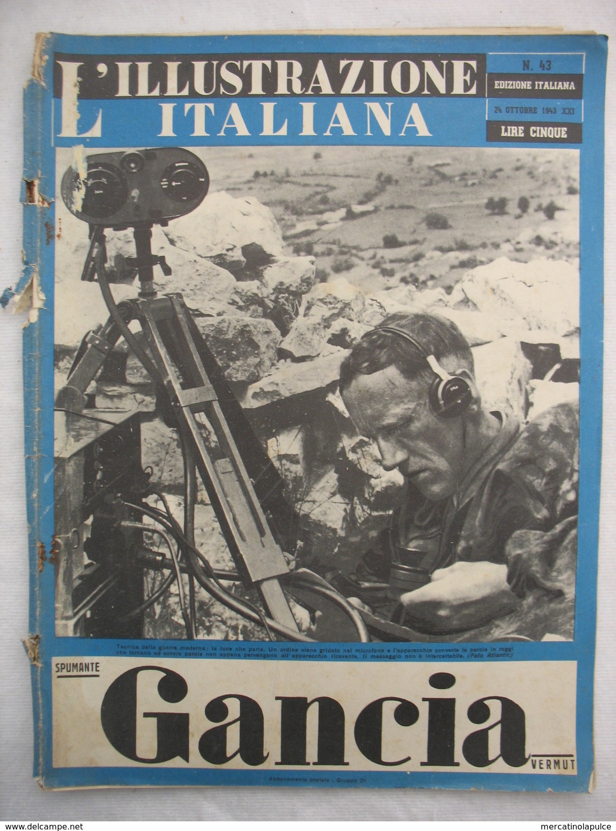 382E/35  RIVISTA L'ILLUSTRAZIONE ITALIANA N.43 DEL 24 OTTOBRE 1943 FATTI E AVVENIMENTI DELLA GUERRA - War 1939-45