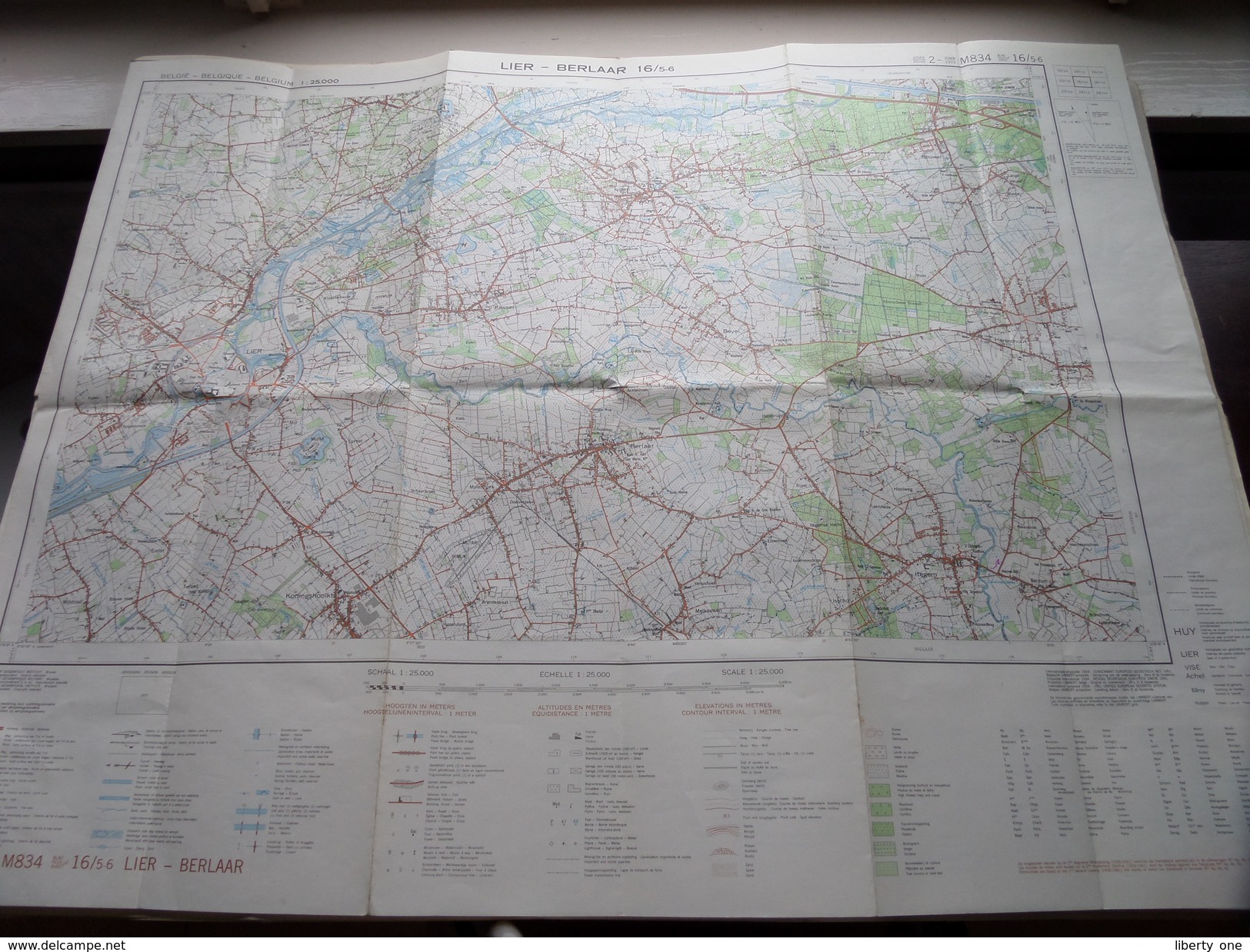 Belgie Stafkaart LIER - BERLAAR 16/5-6 - 1/25.000 M834 - 1973 ! - Europe