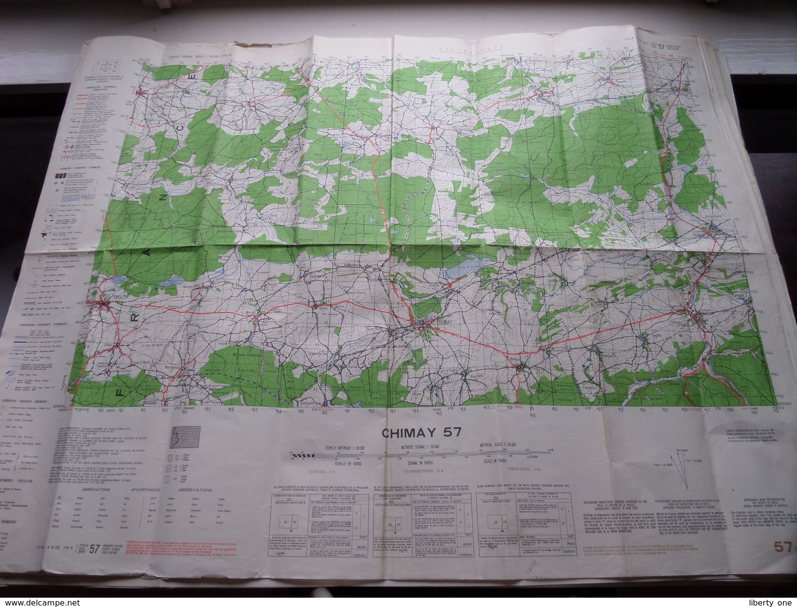 Belgie Stafkaart CHIMAY 57 - 1/50.000 M 735 - 1953 ! - Europe