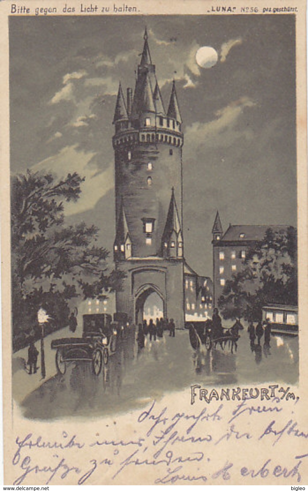 Frankfurt A.M. - Gegenlicht-Karte - System "Luna" - 1902     (PA-18-130210) - Halt Gegen Das Licht/Durchscheink.