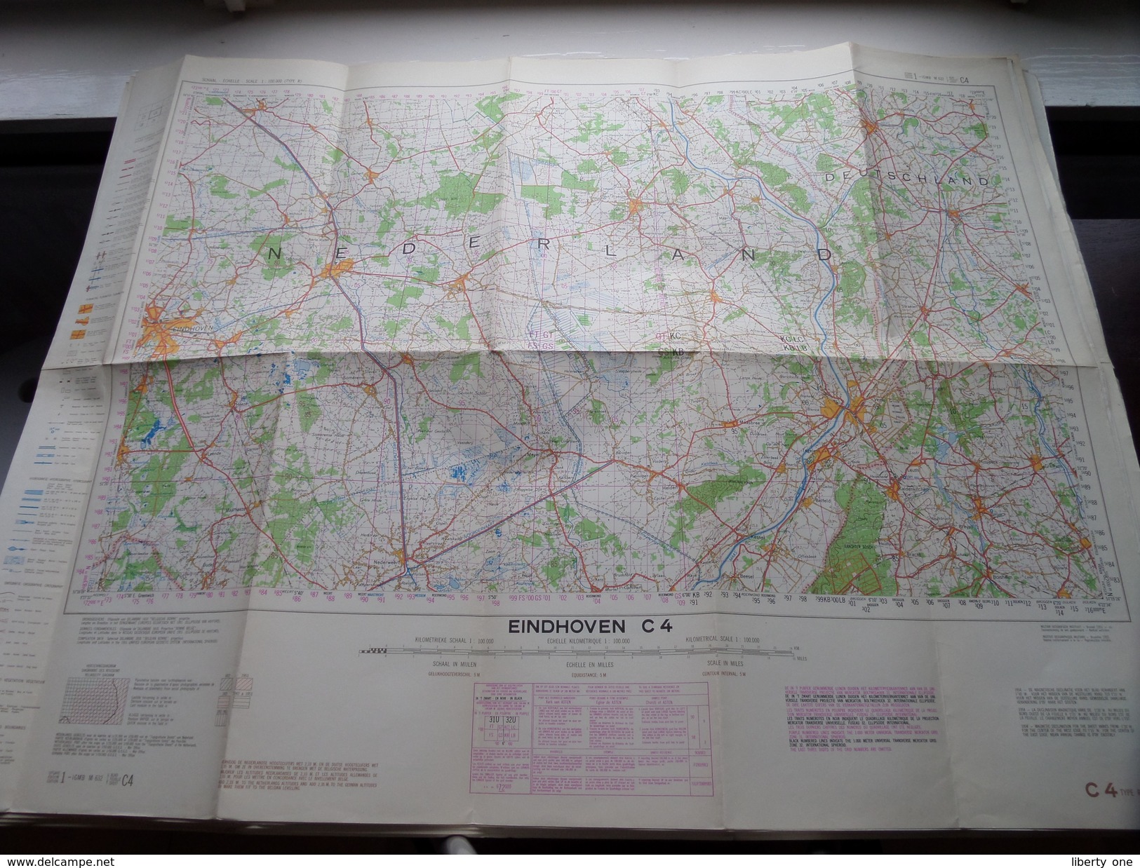 Nederland Stafkaart EINDHOVEN C 4 - 1/100.000 M 632 - 1955 ! - Europa