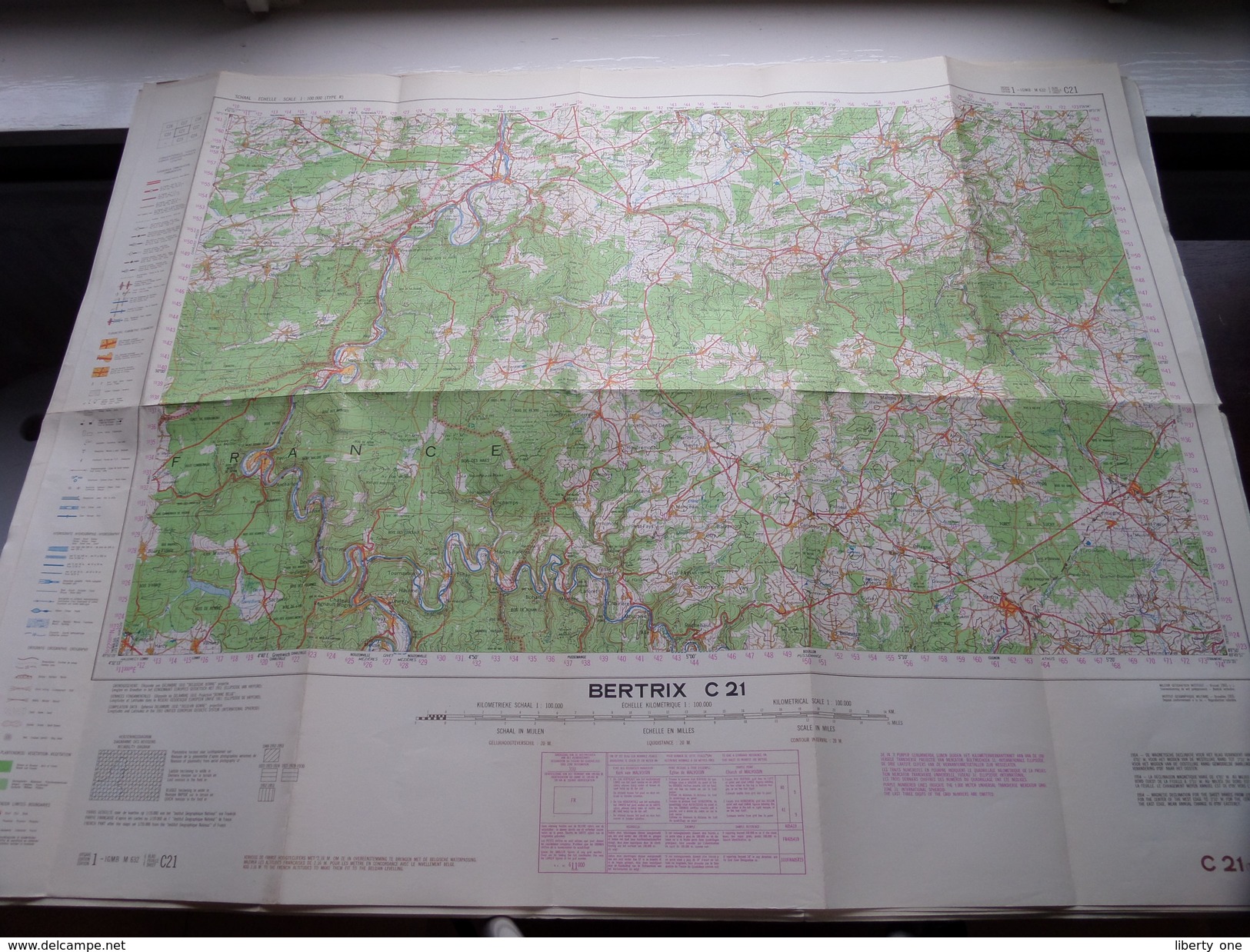 Belgie Stafkaart BERTRIX C 21 - 1/100.000 M 632 - 1955 ! - Europe