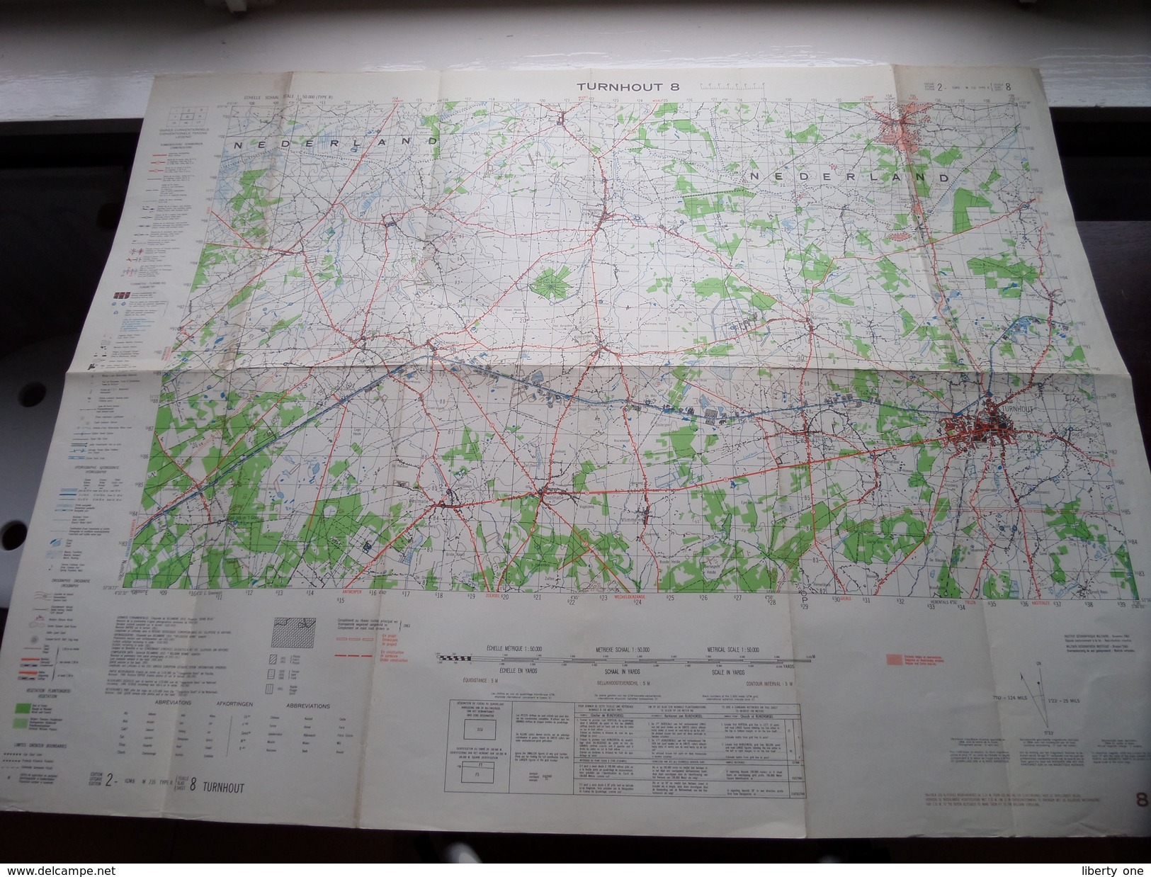 België Stafkaart TURNHOUT 8 - M 735 - 1/50.000 - 1963 ! - Europa